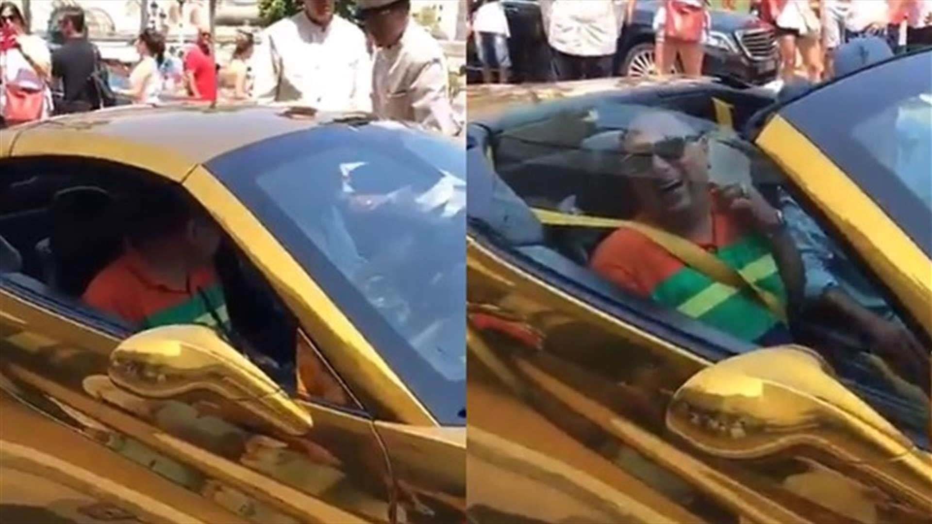 بالفيديو - سيارة مطلية بالذهب في فرنسا تثير بلبلة... فمن صاحبها العربي؟