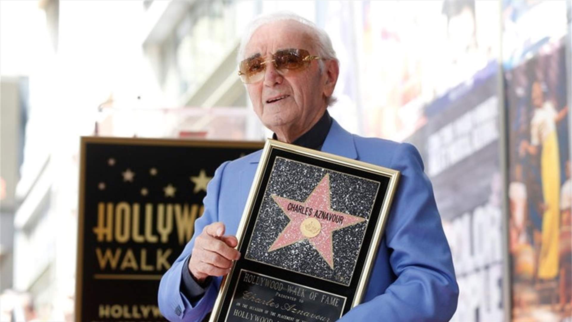 French Singer Charles Aznavour Gets Hollywood Star At Age 93