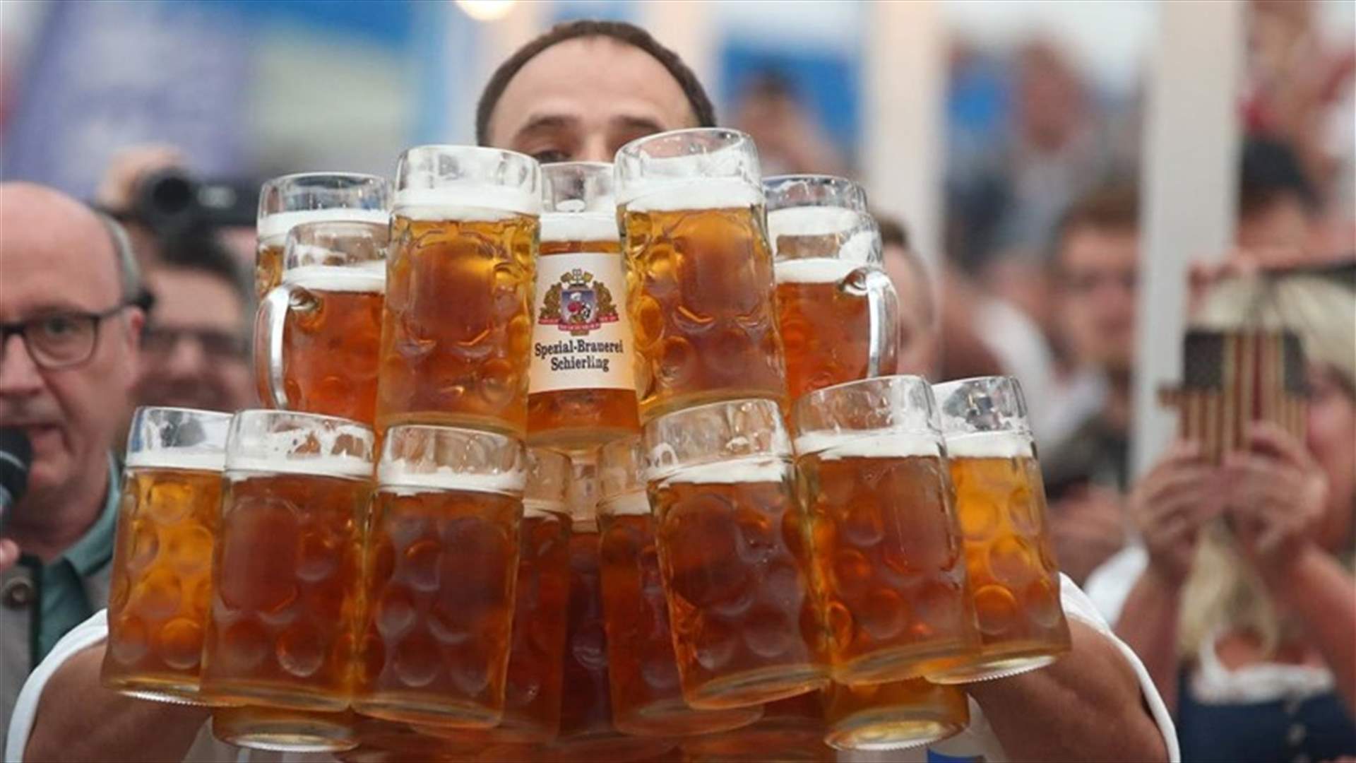 Prost! German Beats His Own World Record For Carrying Beer Steins