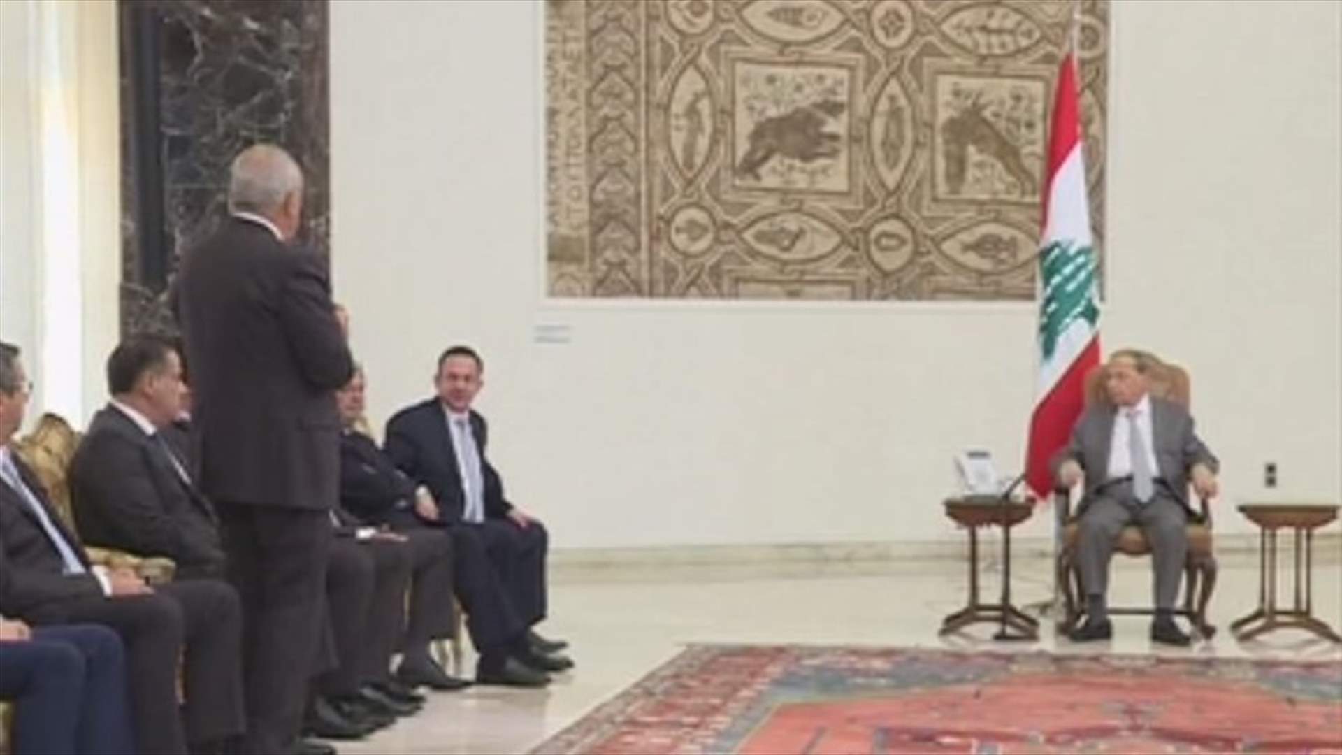 Conference at presidential palace announcing plan for tourism in Lebanon