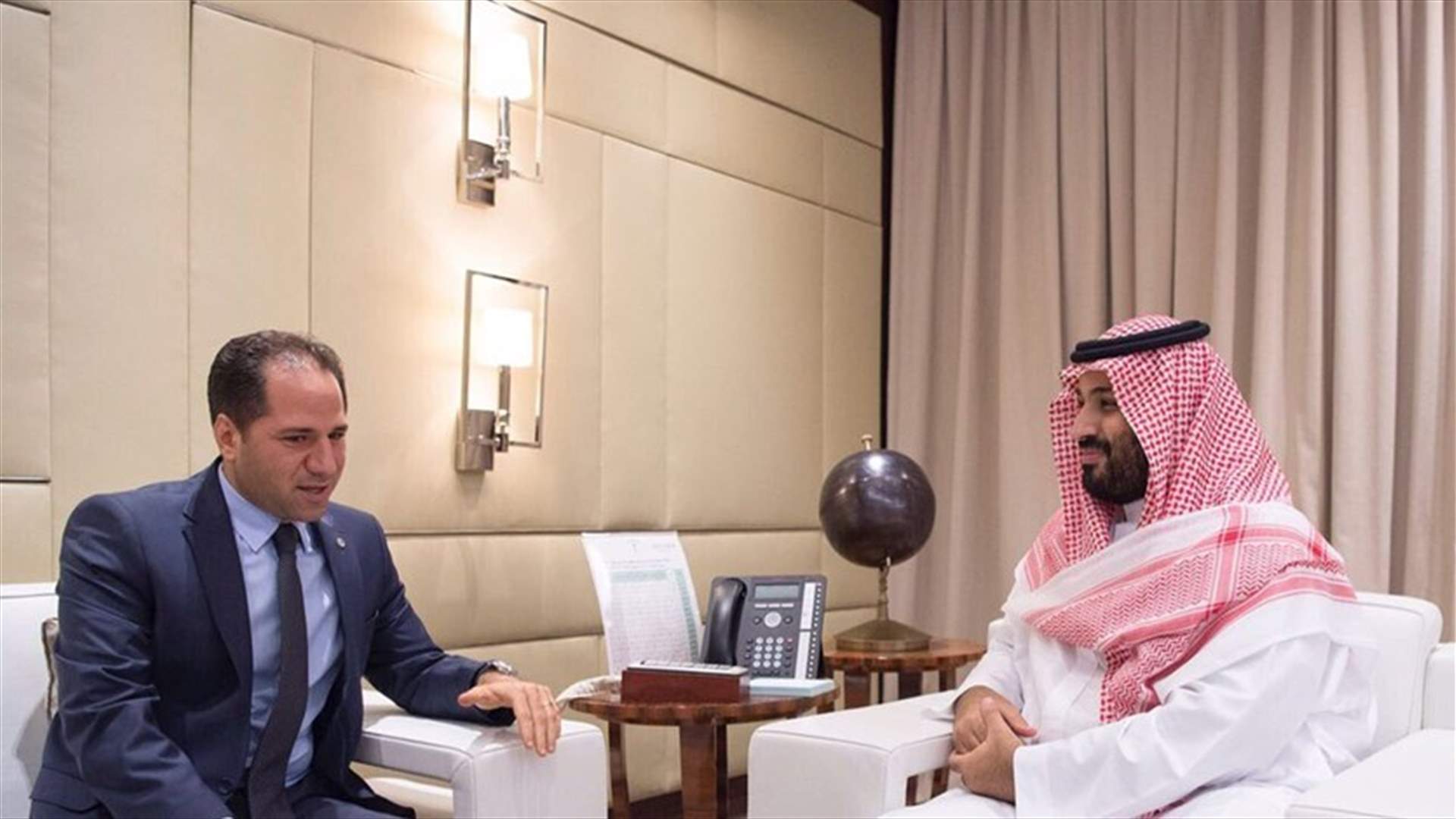 Saudi Crown Prince Bin Salman meets with Gemayel