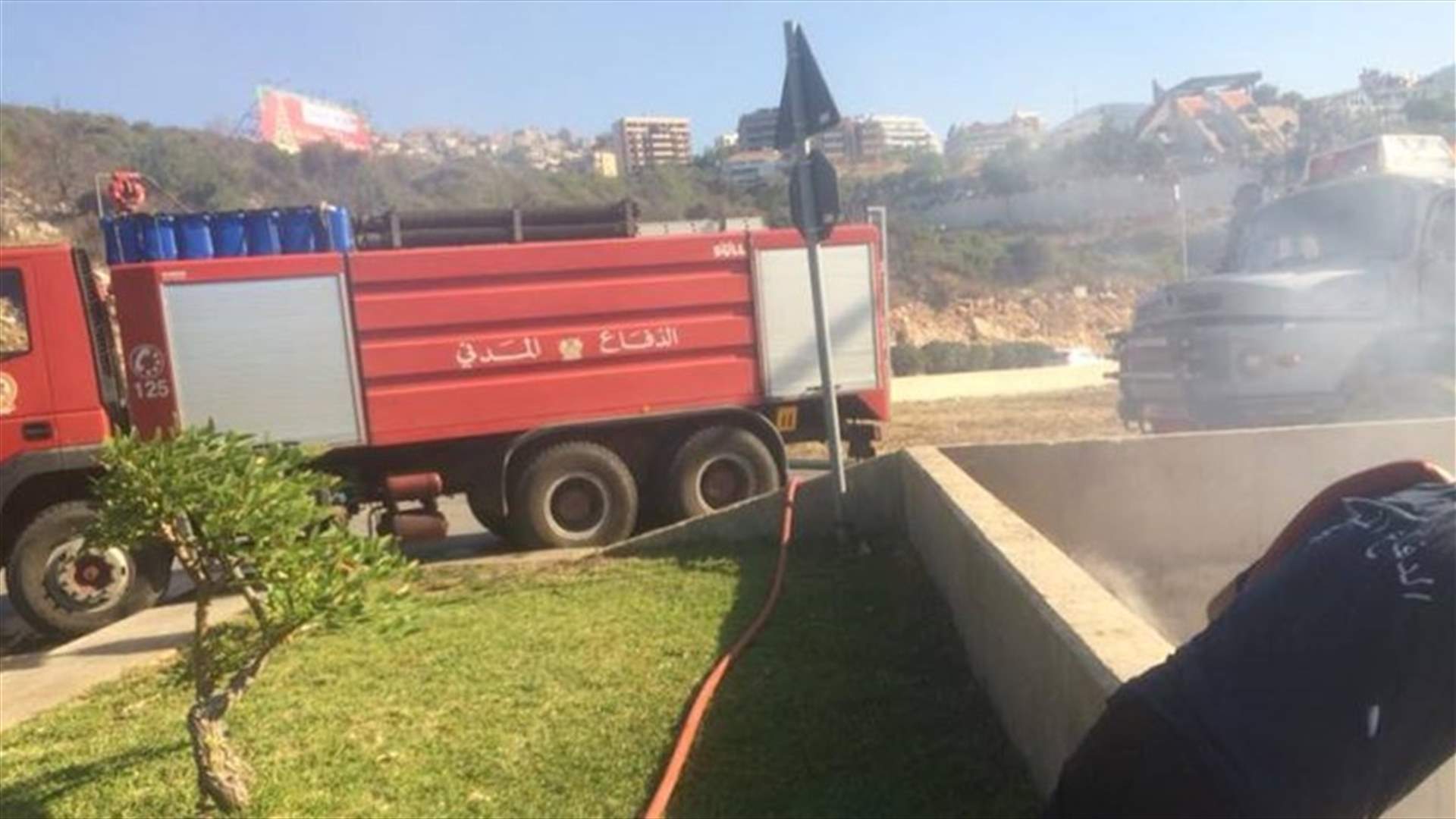 بالصورة – حريقان في ادما وصربا