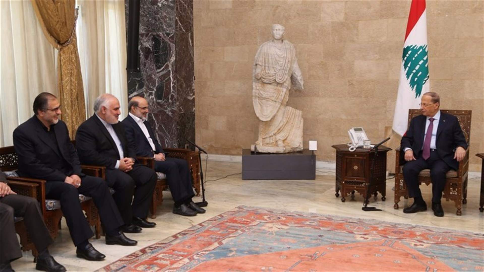 President Aoun calls for boosting relations with Iran