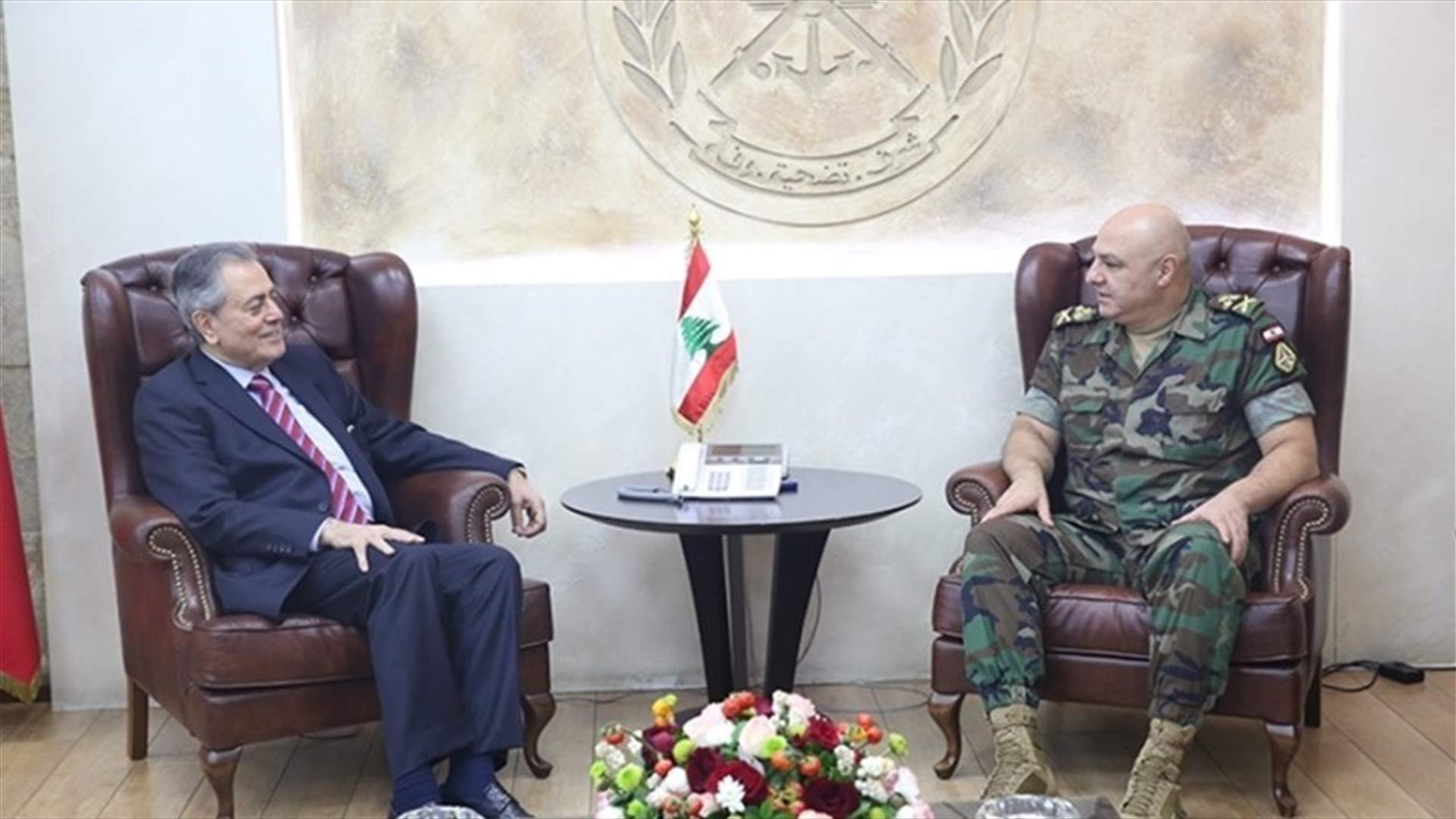 LAF commander meets with Syrian ambassador