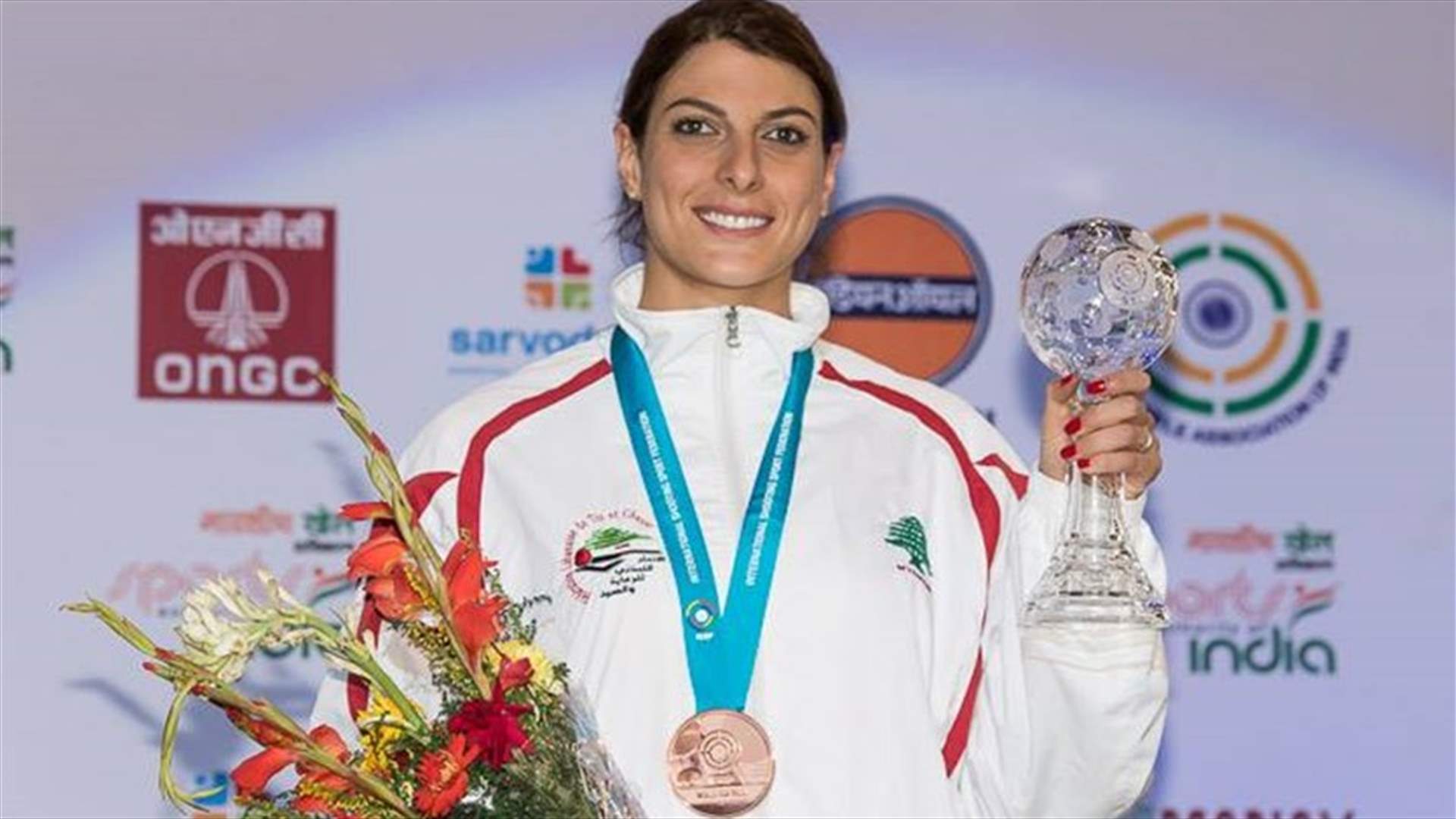 كأس العالم في الرماية: ميدالية برونزية  للبنانية راي باسيل