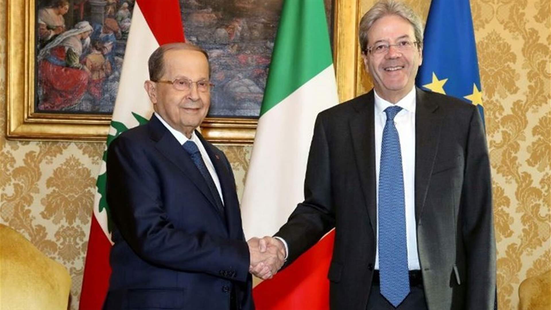 President Aoun wraps up visit to Rome, meets with Italian PM
