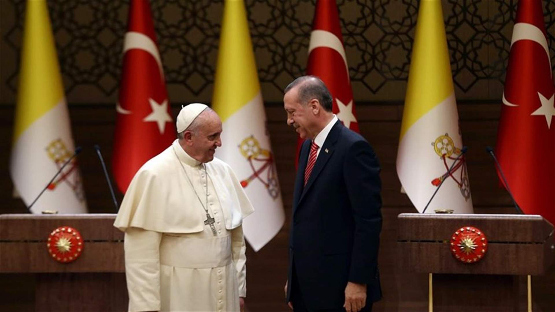 إردوغان والبابا يتفقان على ضرورة تجنب أي محاولة لتغيير وضع القدس