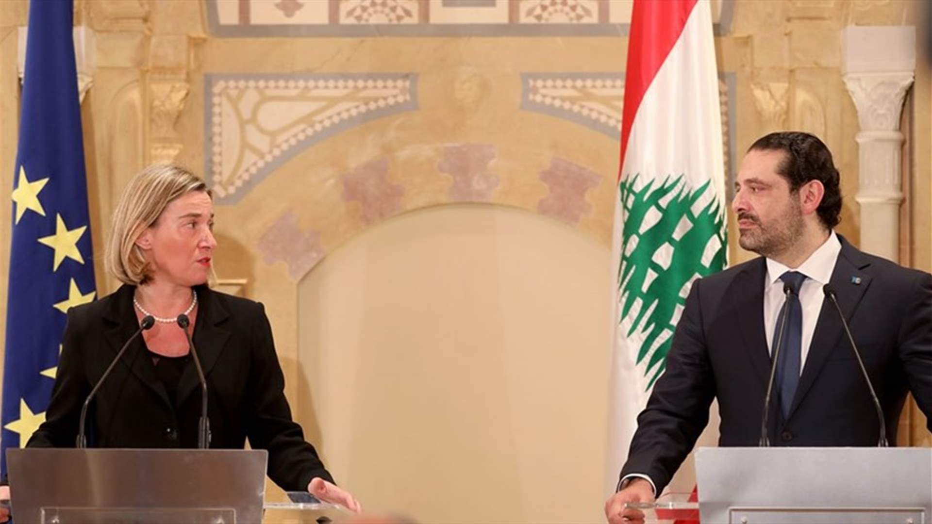 موغيريني بعد لقائها الحريري: نأمل أن تطبق الجهات اللبنانية كافة سياسة النأي بالنفس