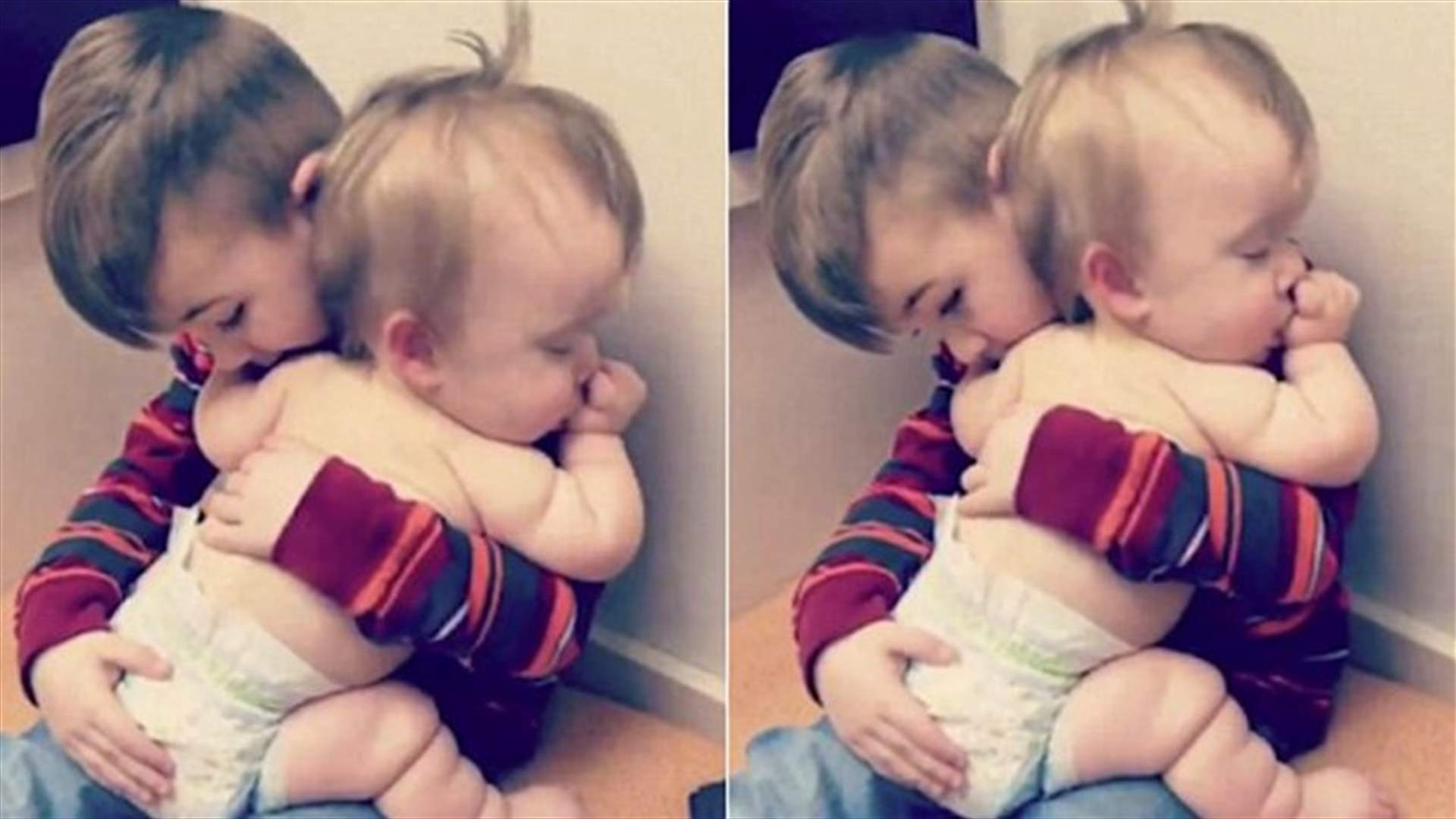 بالفيديو – طفل يشعل الانترنت بطرافته وهو يحمل شقيقته الرضيعة!