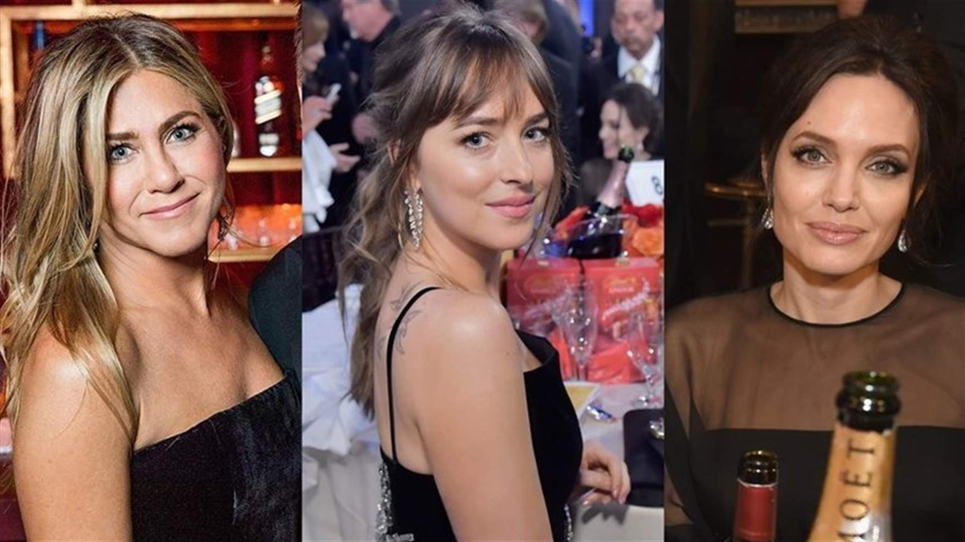 بالفيديو - أنجلينا جولي تتجاهل جينيفر أنستون... وبطلة "Fifty Shades" في صدمة!