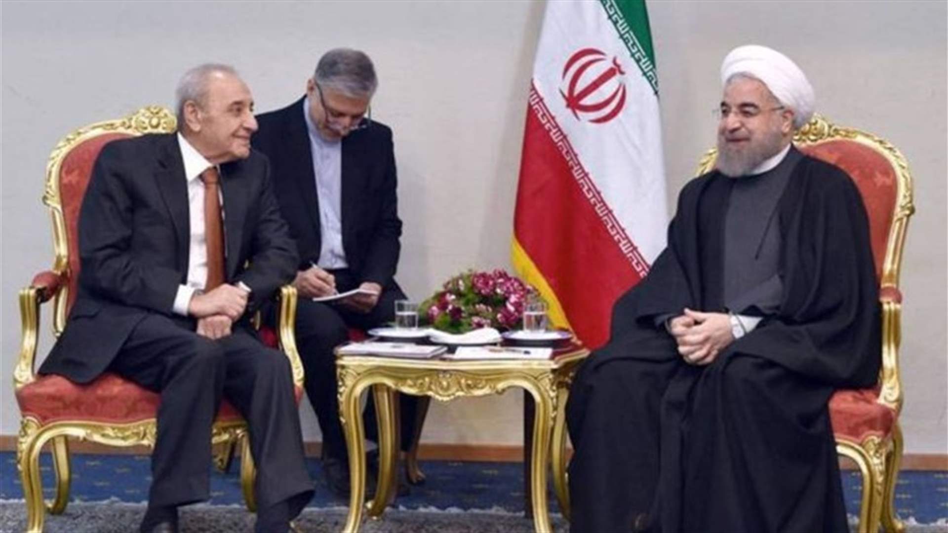 بري: روحاني نوه بالوضع اللبناني الهادئ
