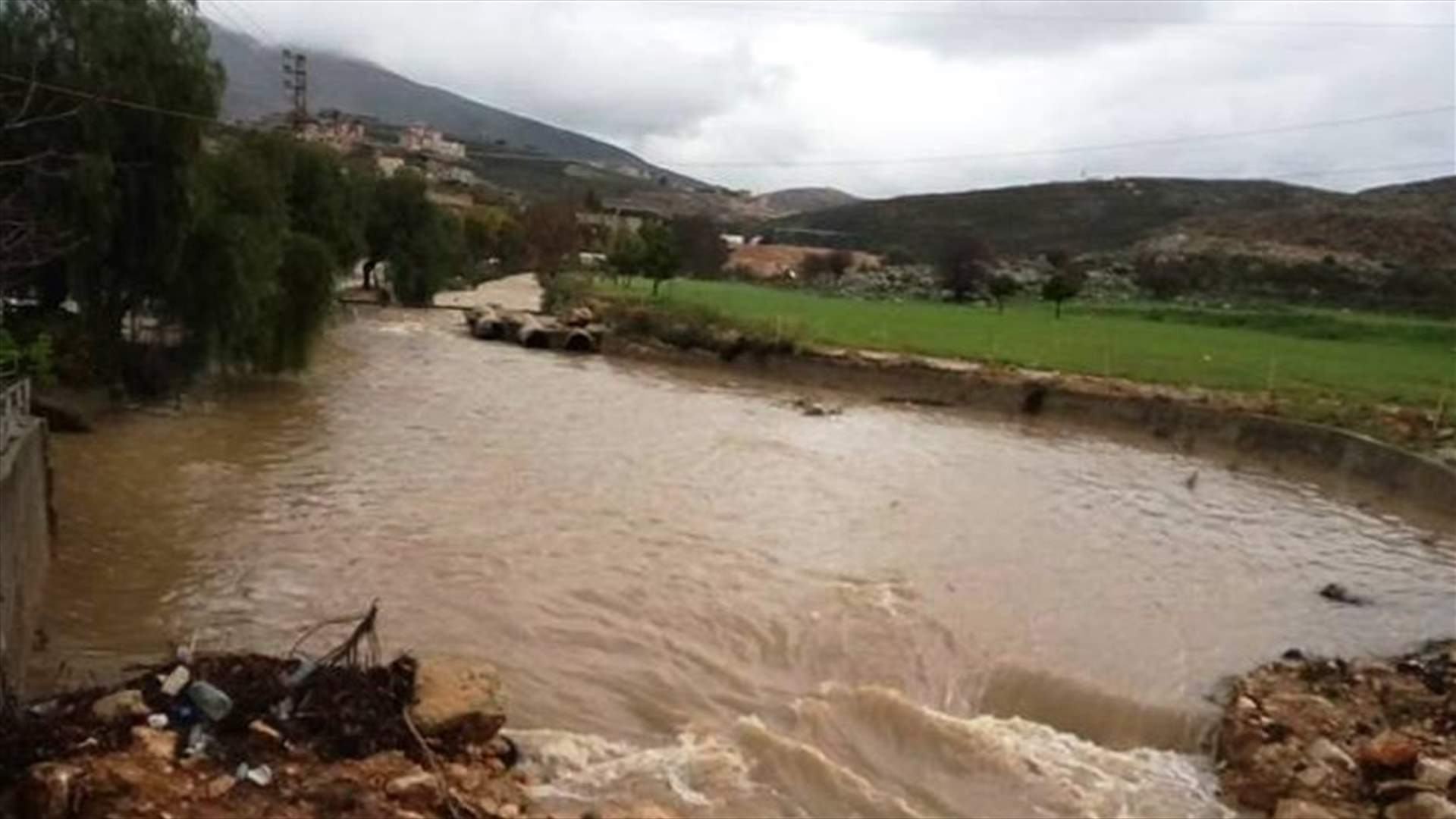 كثافة الامطار أدت الى تفجر الينابيع وارتفاع منسوب مياه الليطاني