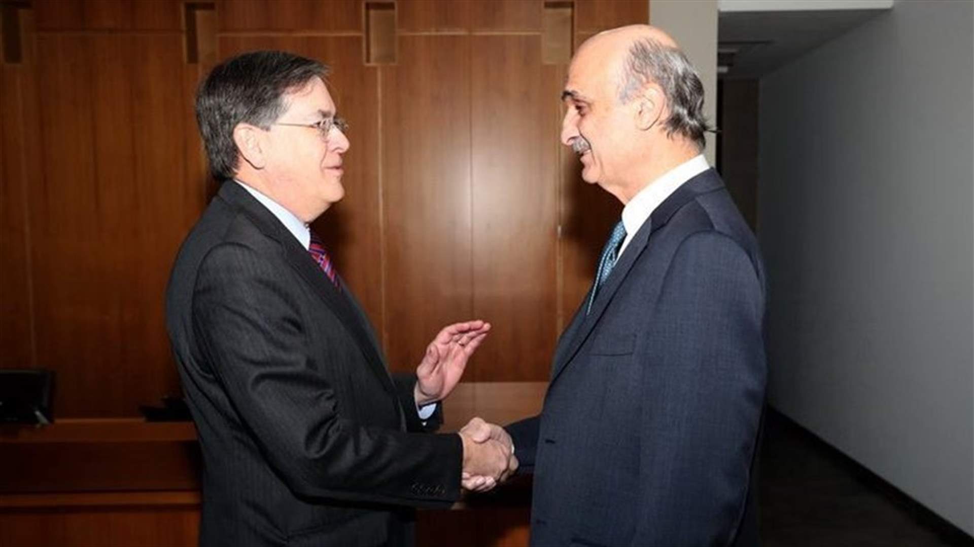 Geagea meets with Satterfield, calls for preserving all national rights