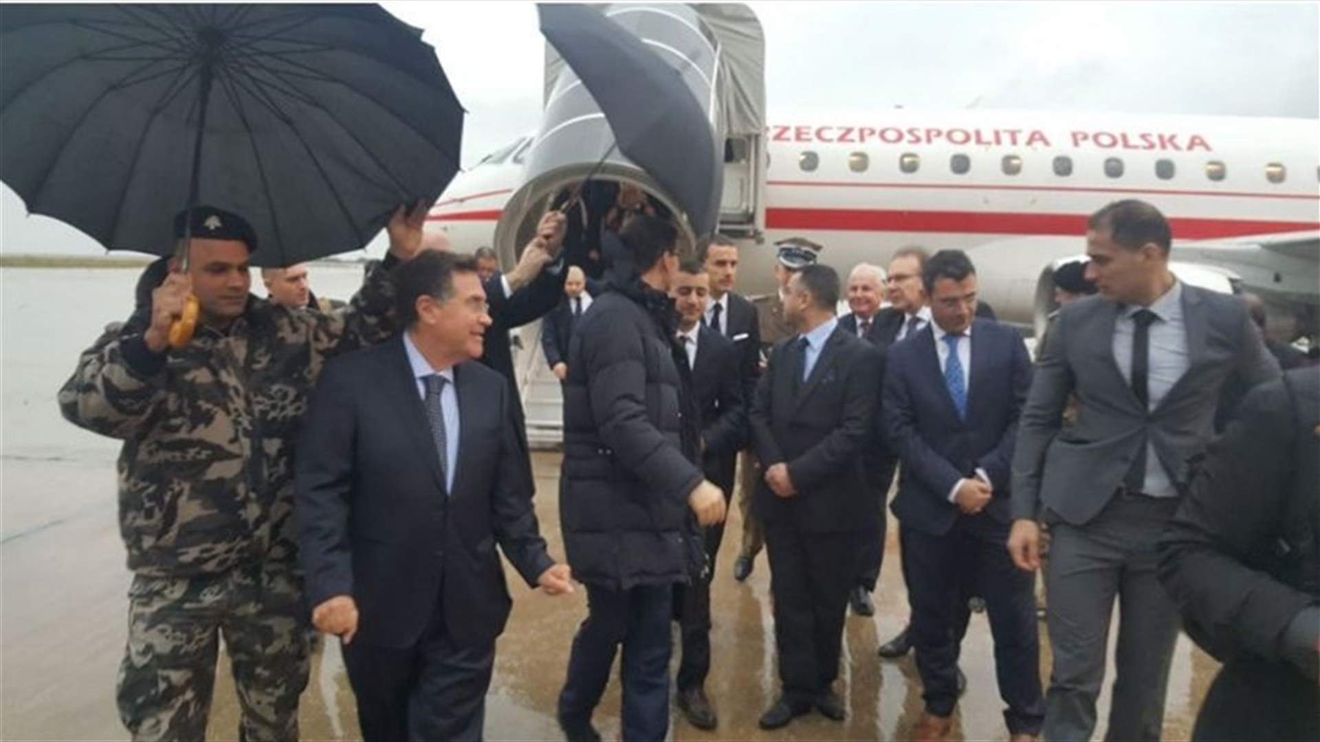 Prime Minister of Poland arrives to Beirut