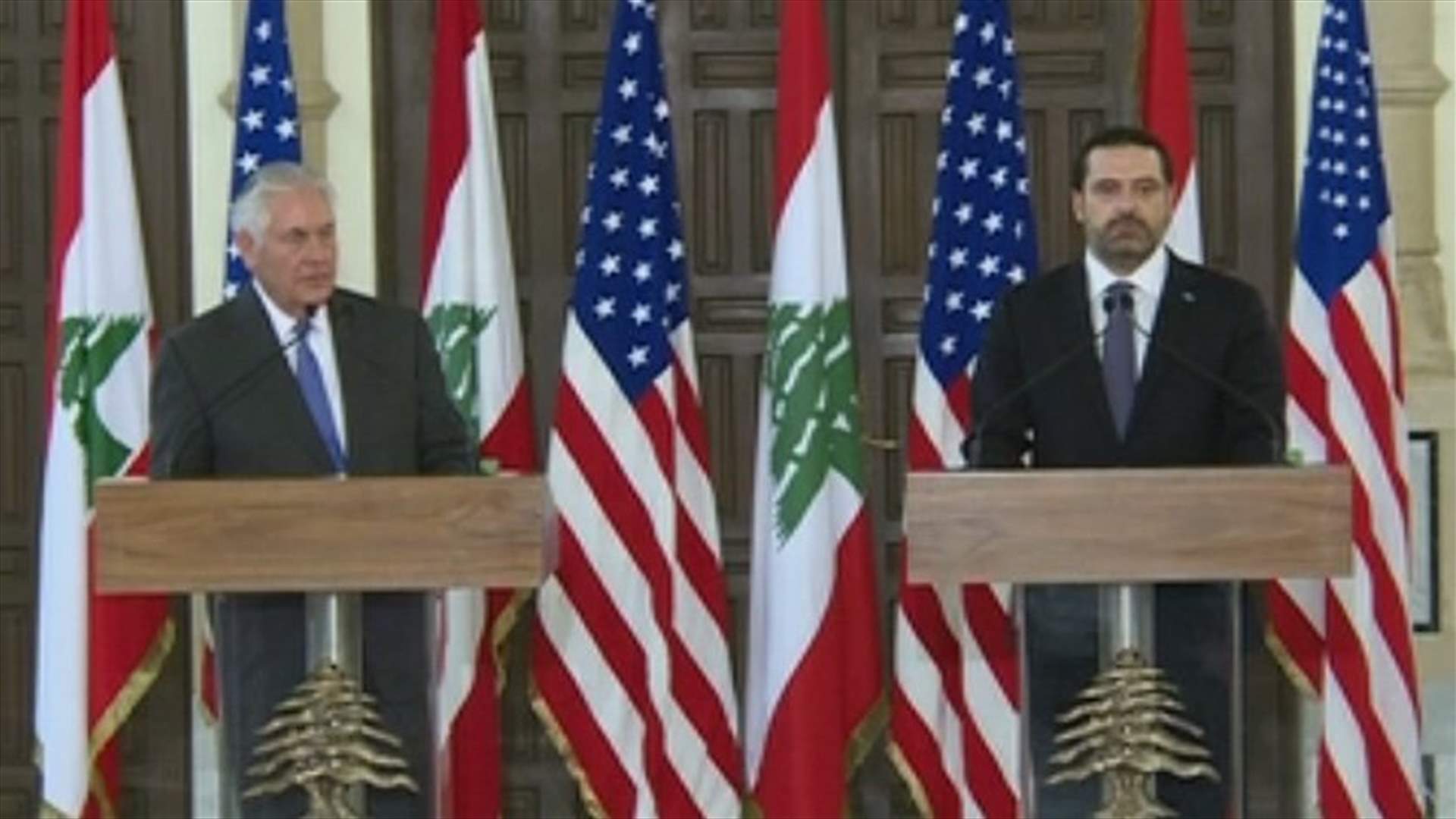 Tillerson said US does not see distinction between military or political wing of Hezbollah