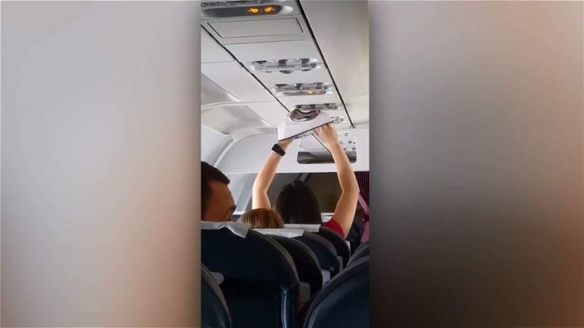 Bizarre Moment Passenger Dries Underwear With The Overhead Air Vent On Packed Jet