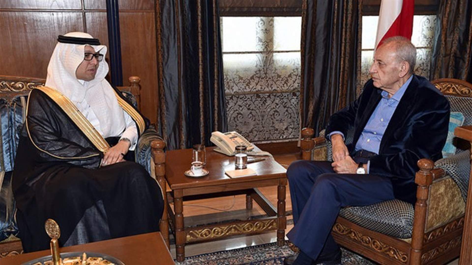 Bukhari meets with Berri in Ain al-Tineh, stresses kingdom’s support for Lebanon’s security and stability