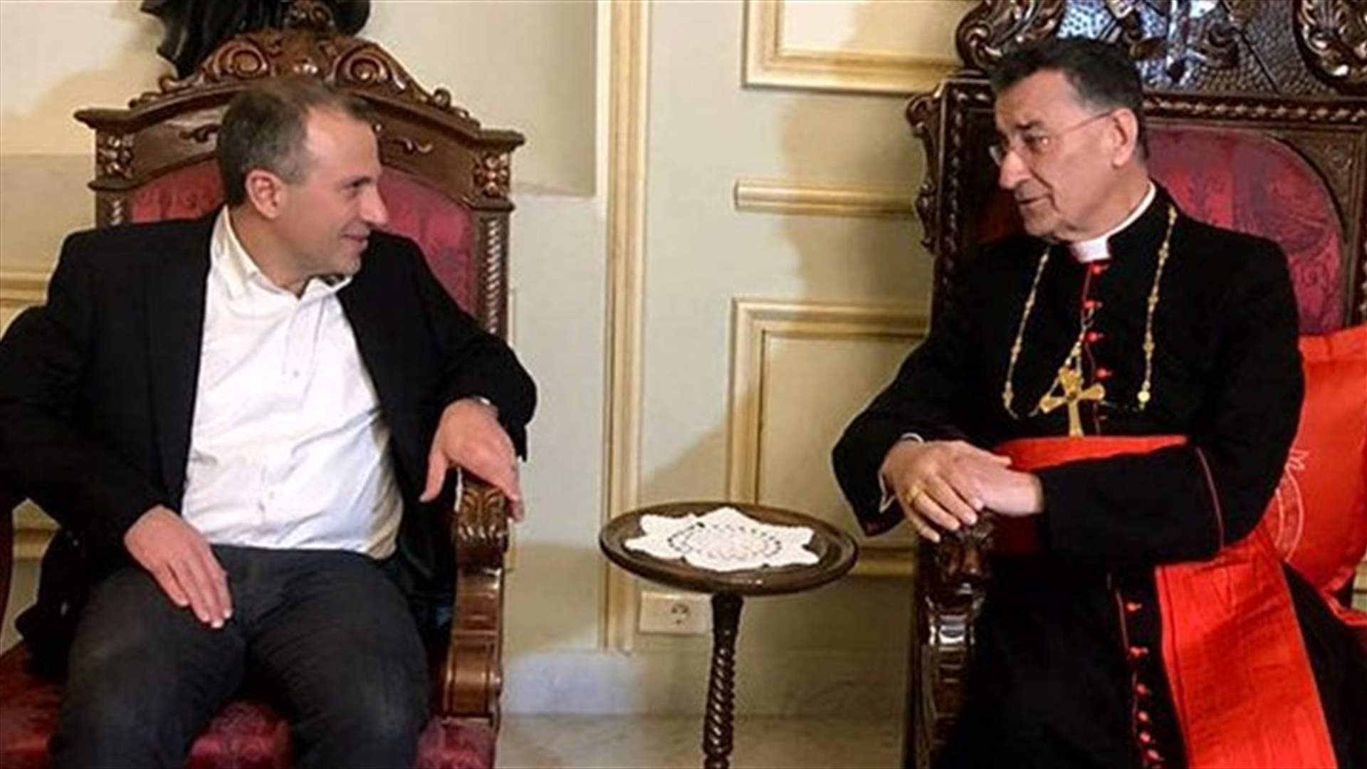 Patriarch Rai meets Minister Bassil in Bkerke