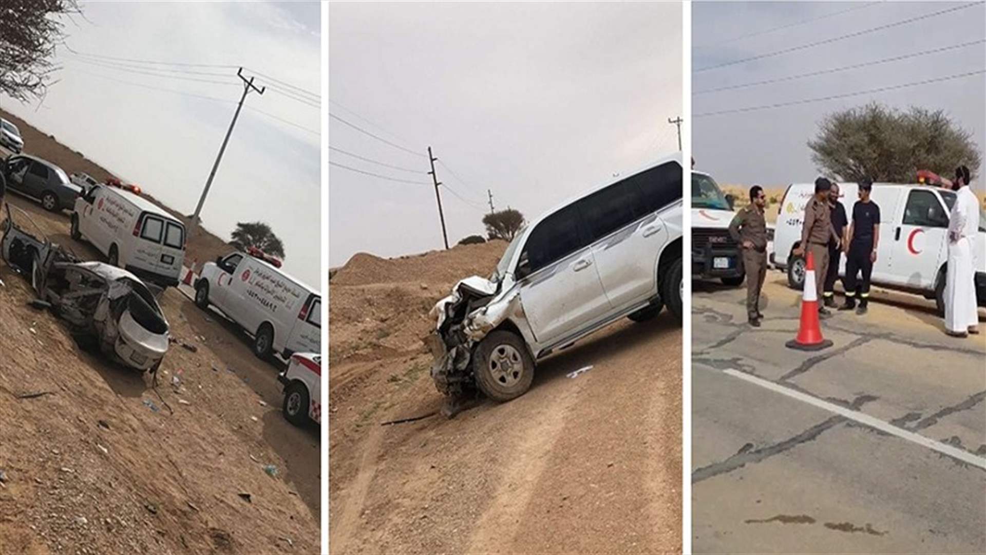 بالفيديو- وفاة 9 أشخاص من عائلة واحدة بحادث مروع في السعودية