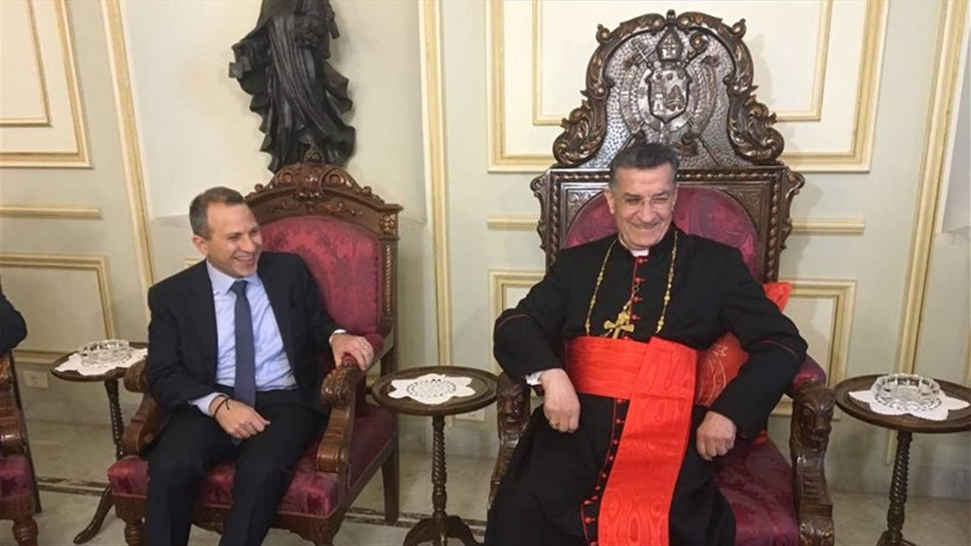 Patriarch Rai meets with Bassil in Bkerke