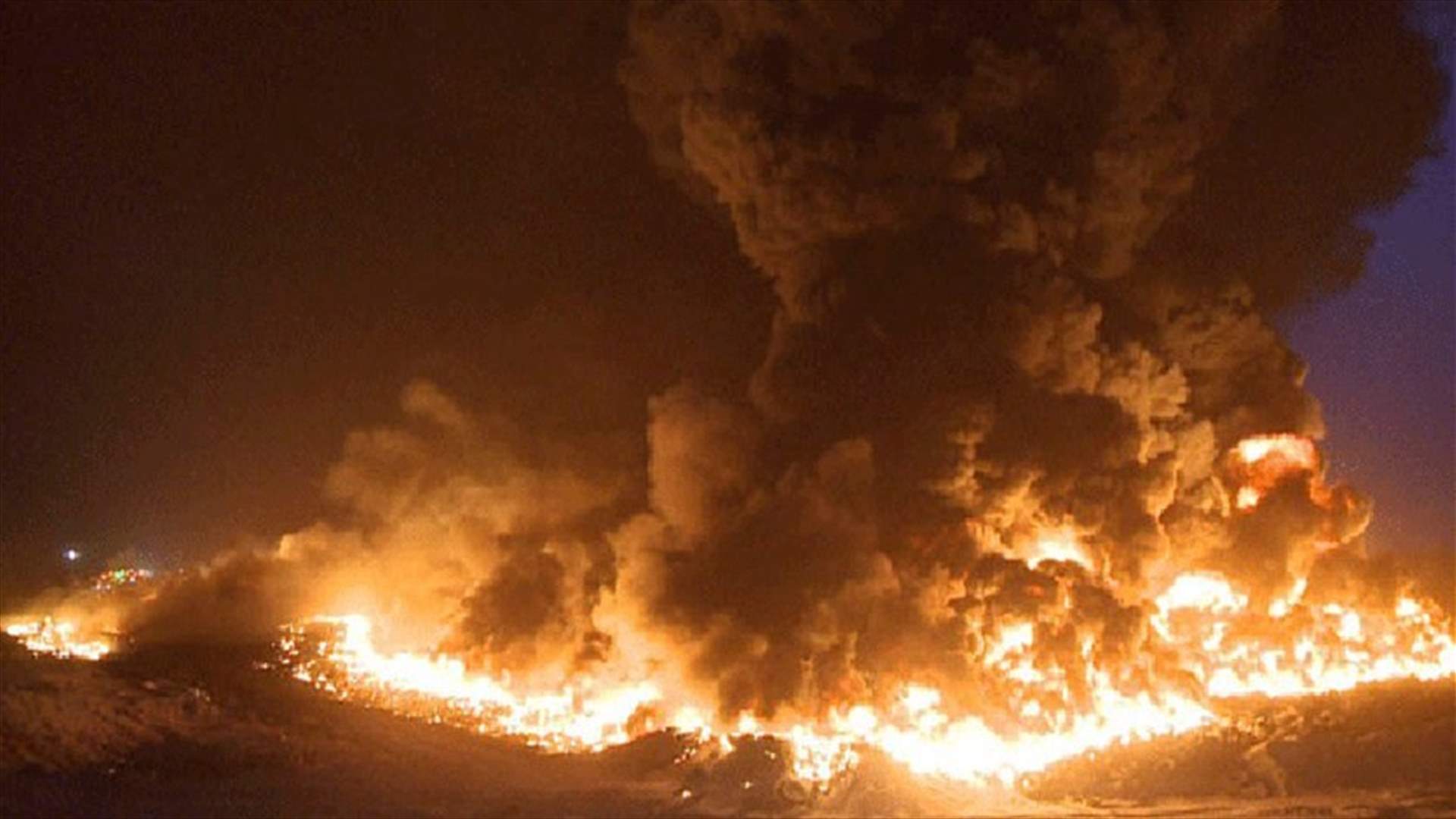 Huge Fire erupts in Kfar Tebnit