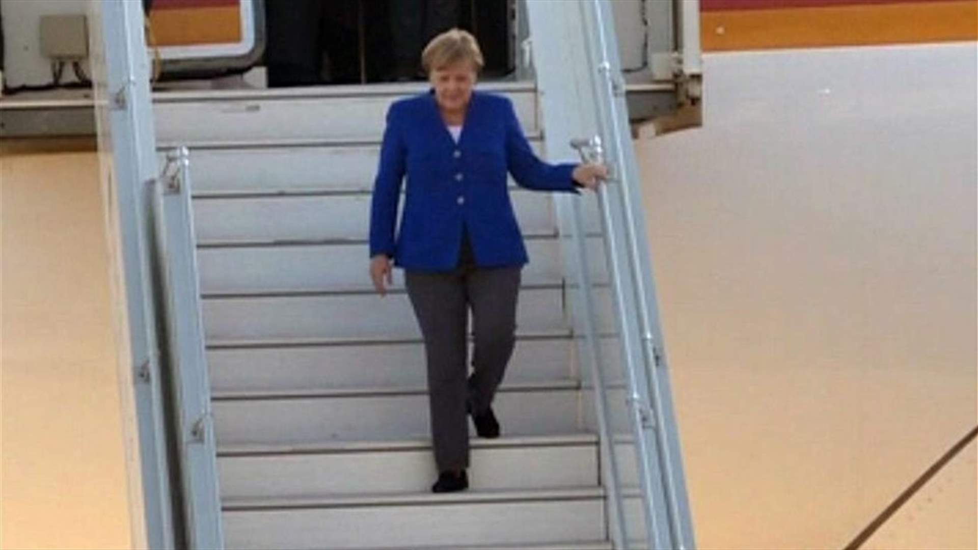 Germany’s Merkel arrives in Beirut