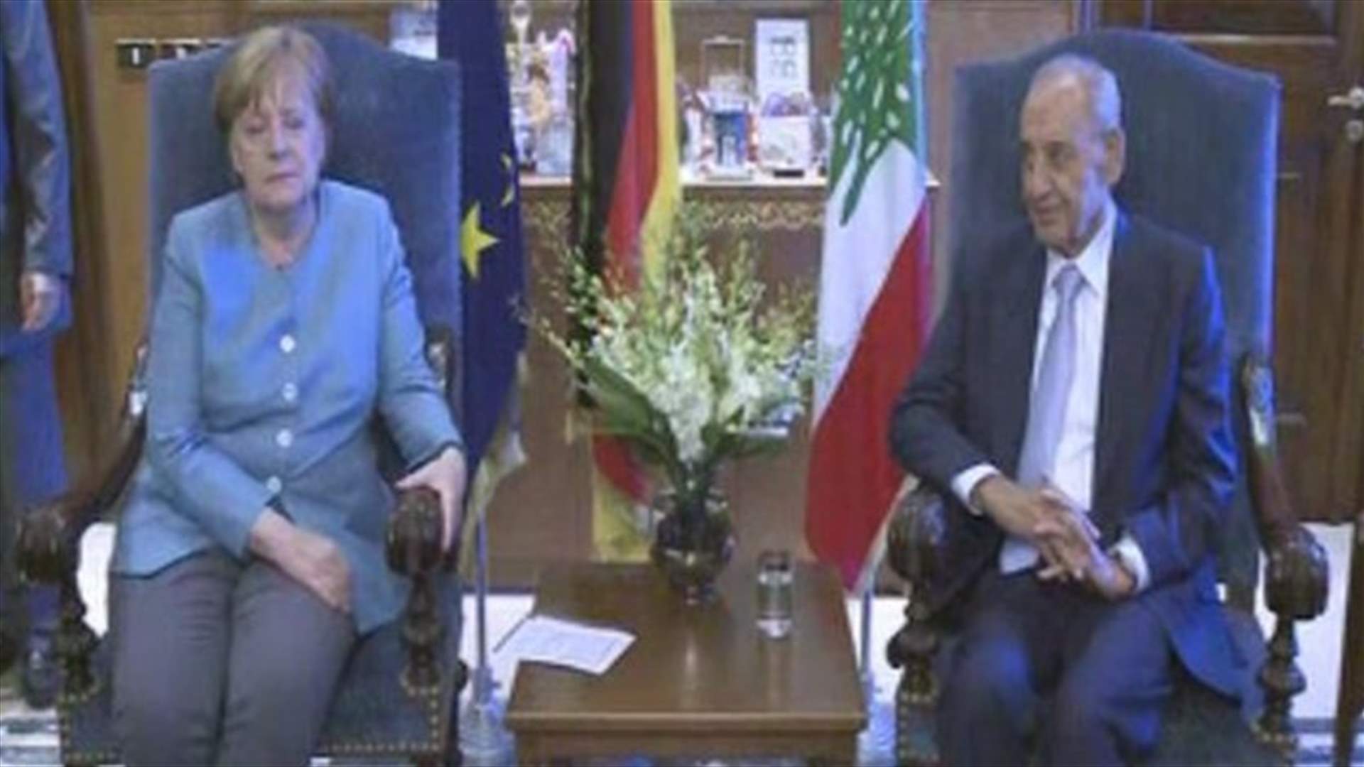 Merkel meets Berri on second day of official visit