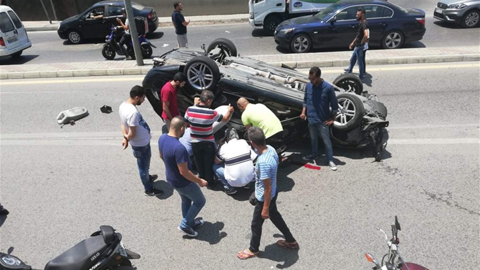 جرح الزميل خليل فليحان في حادث على طريق الحدث الصياد