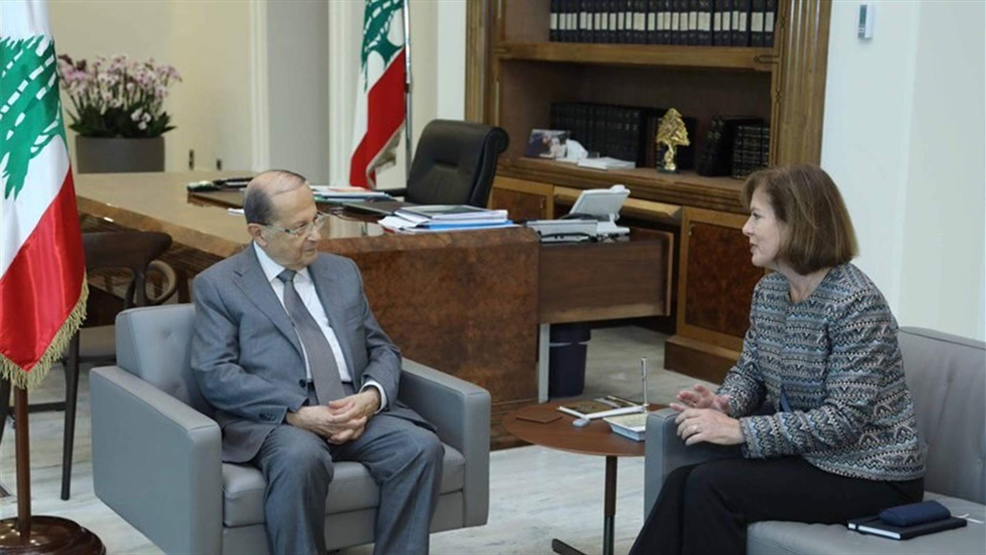 US Ambassador briefs Aoun on outcome of US-Lebanese joint military committee meetings