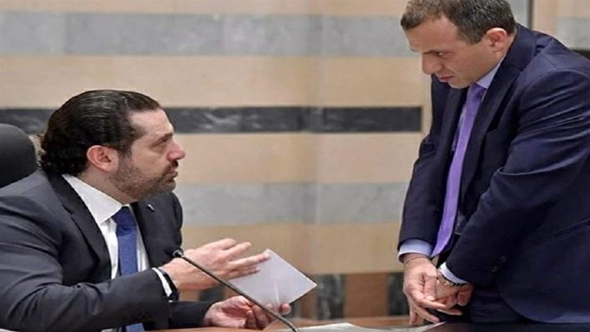 Bassil, Hariri hold closed meeting