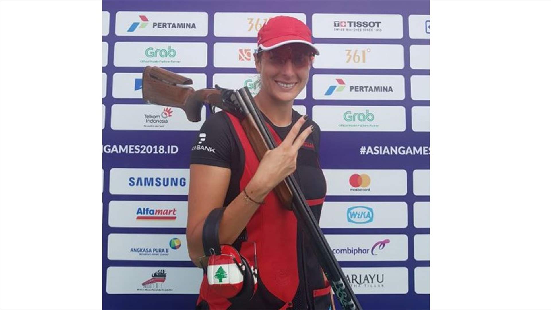 الميداليّة البرونزيّة لراي باسيل في الرماية الفرديّة Trap في الالعاب الآسيويّة