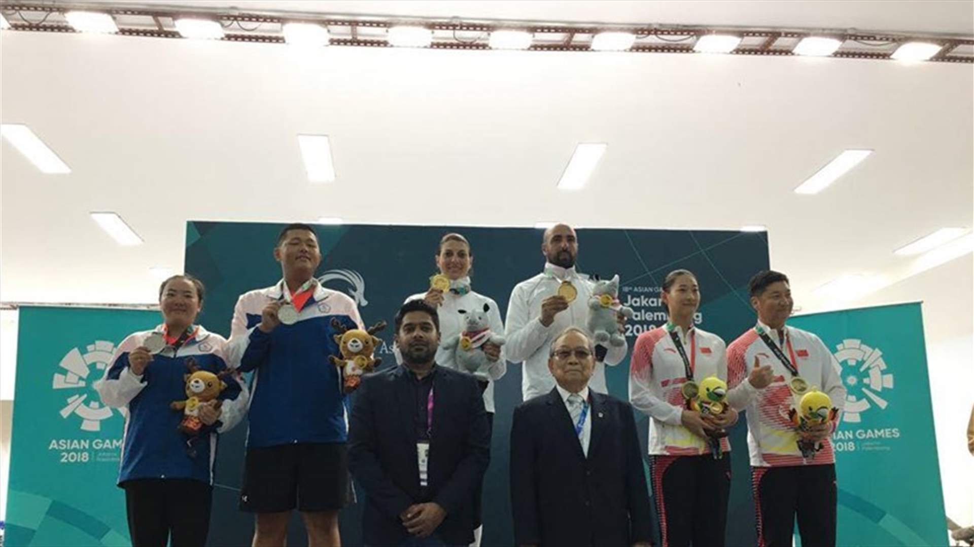 المنتخب اللبناني يحرز الميدالية الذهبية في رماية المزدوج في الألعاب الأسيوية (فيديو)