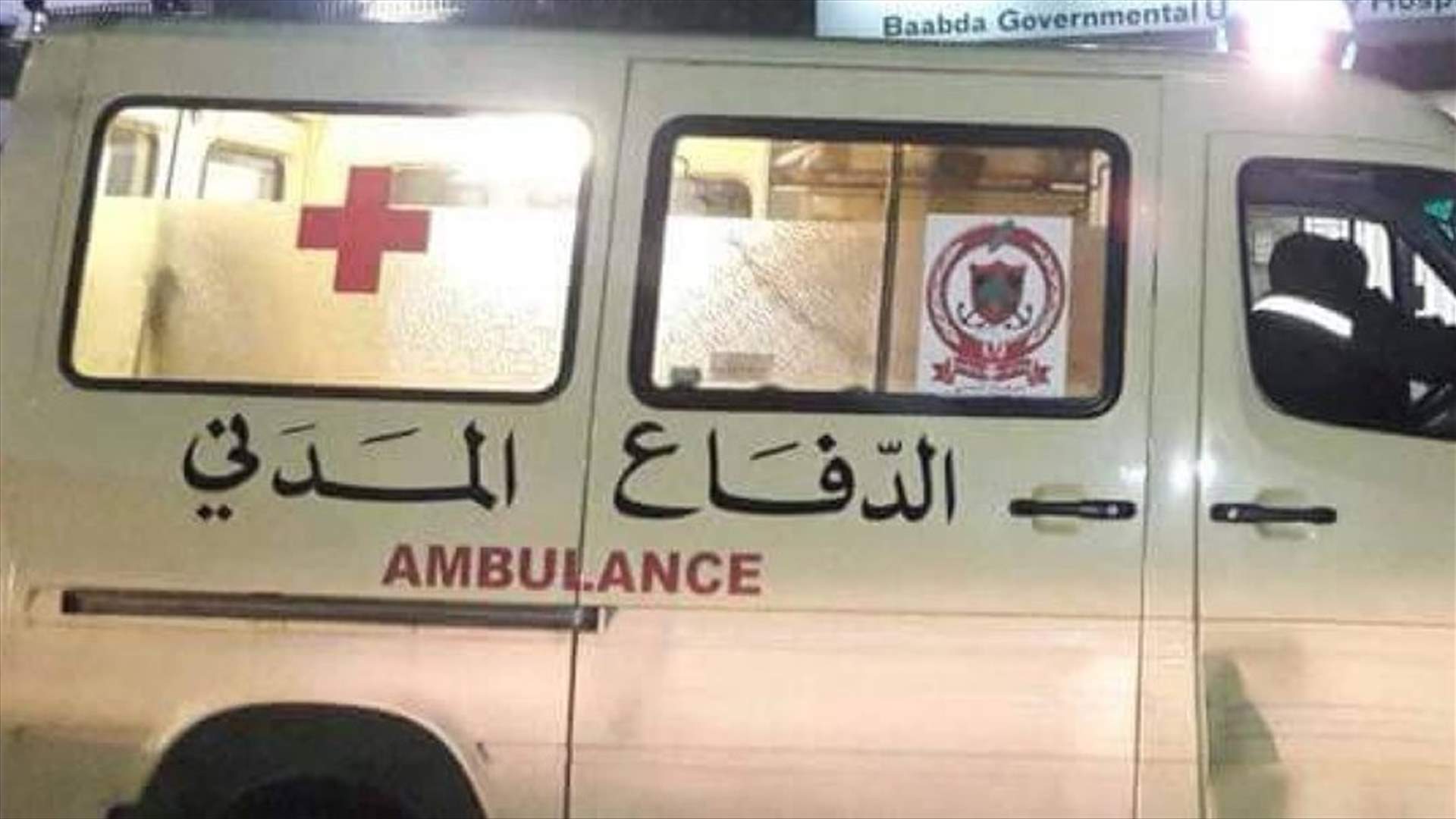 جريحة إثر إنقلاب سيارتها على طريق عام النبعة - برج حمود (صورة)