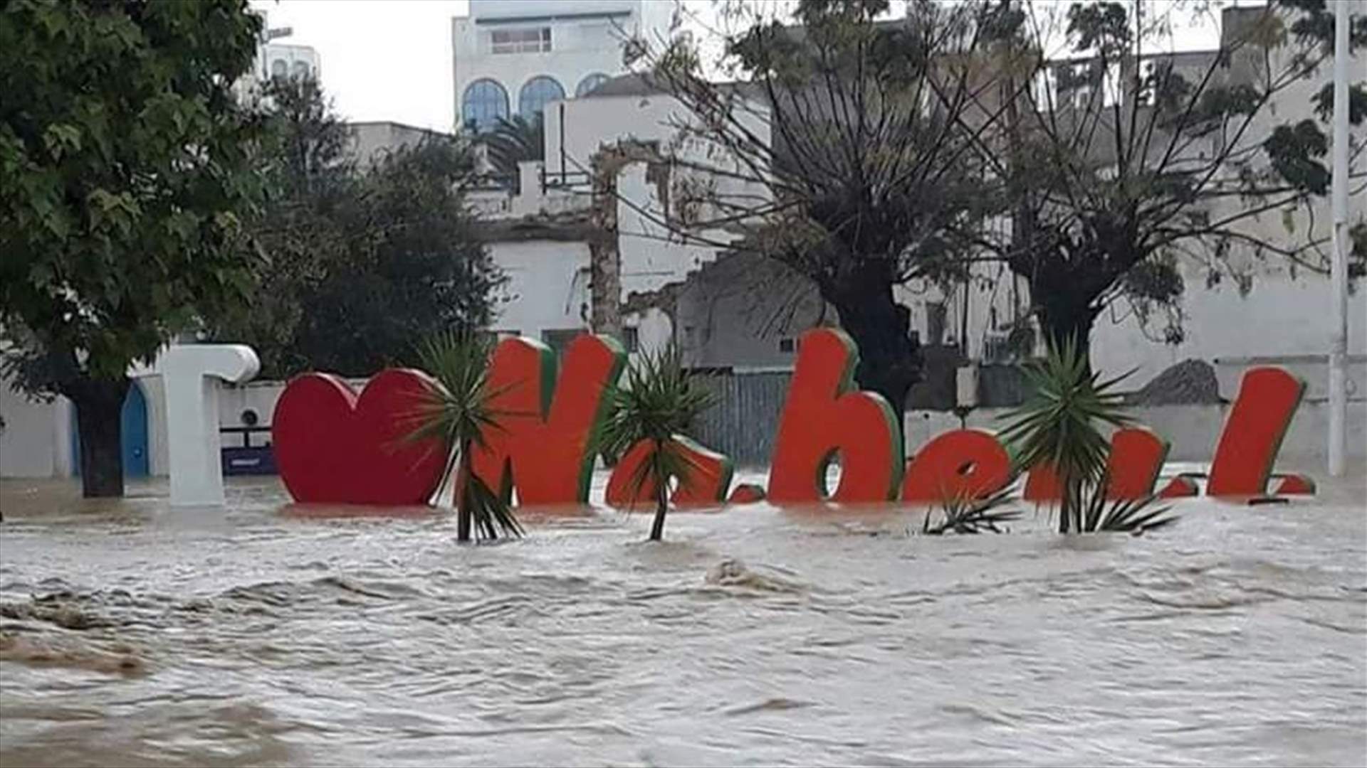أمطار طوفانية تسببت بفيضانات في نابل في تونس