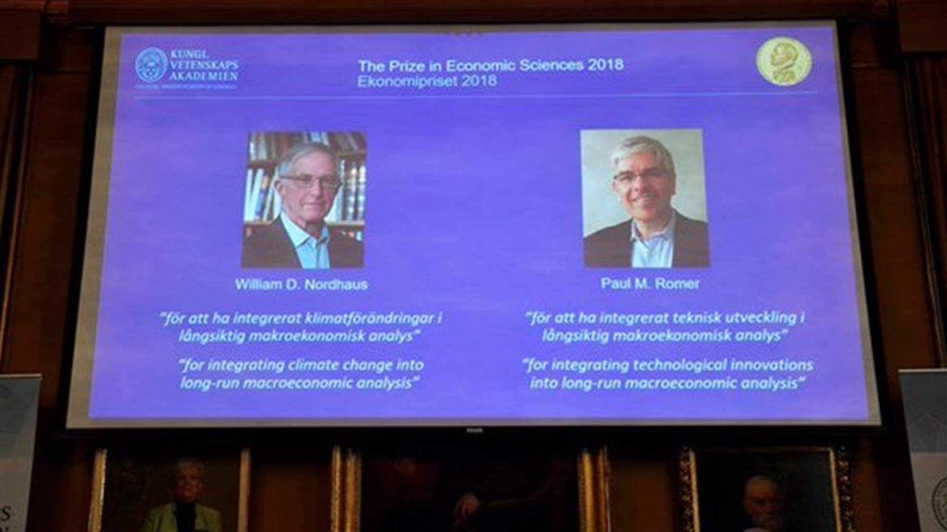 Americans Nordhaus, Romer win Nobel Economics Prize