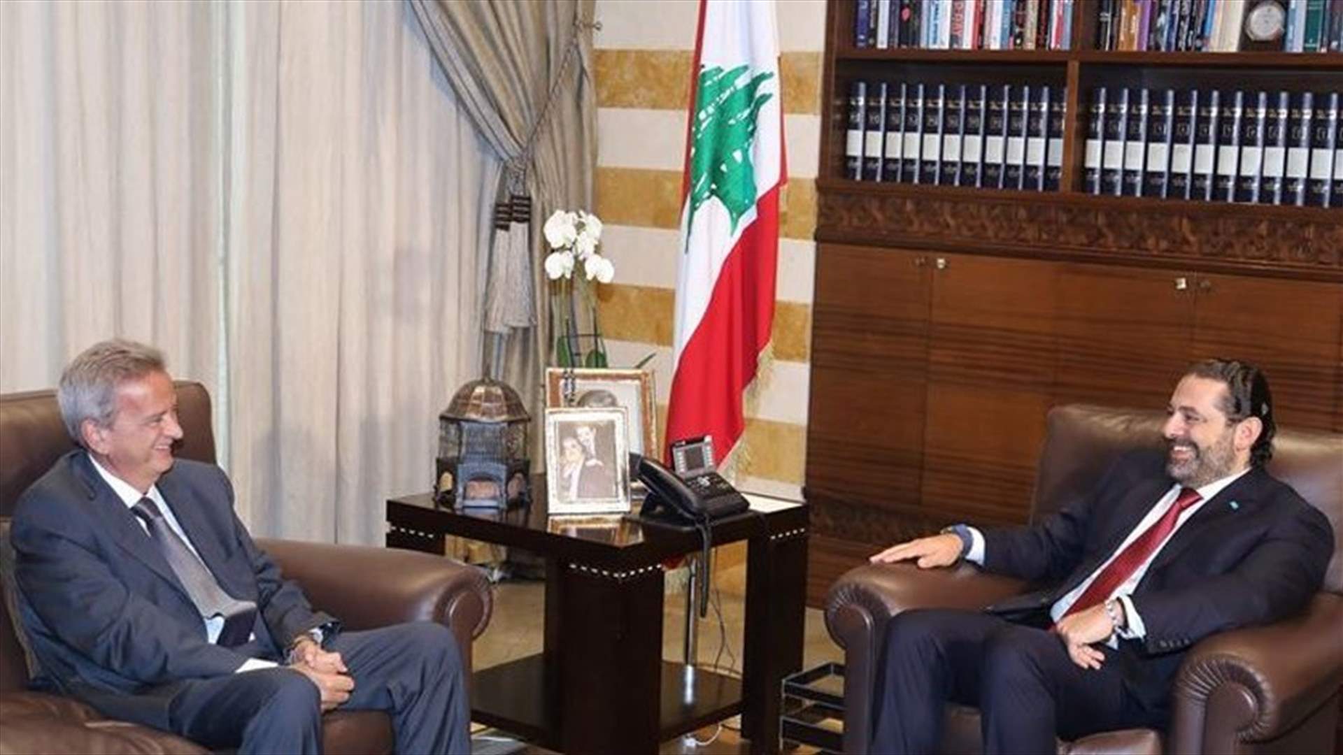 Riad Salameh meets with PM Hariri