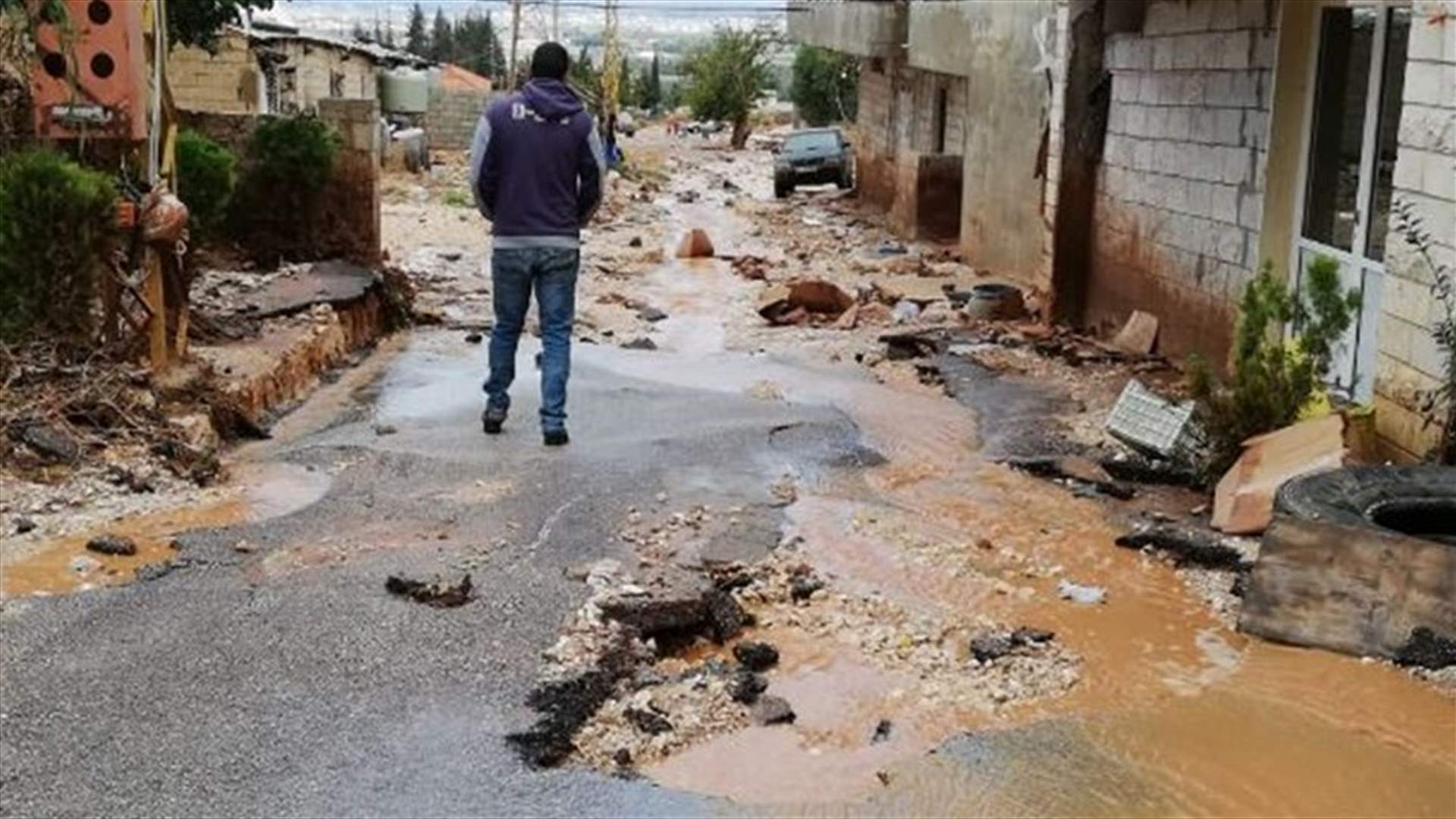 السيول جرفت طرقات راشيا والبقاع الغربي