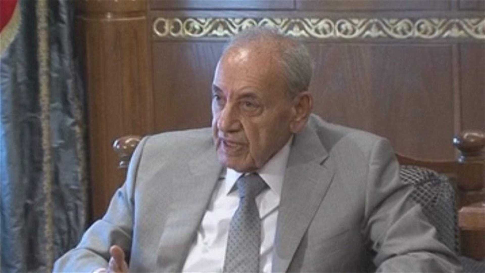 Berri addressing delegation from Miyeh w Miyeh camp: Solution reached will last