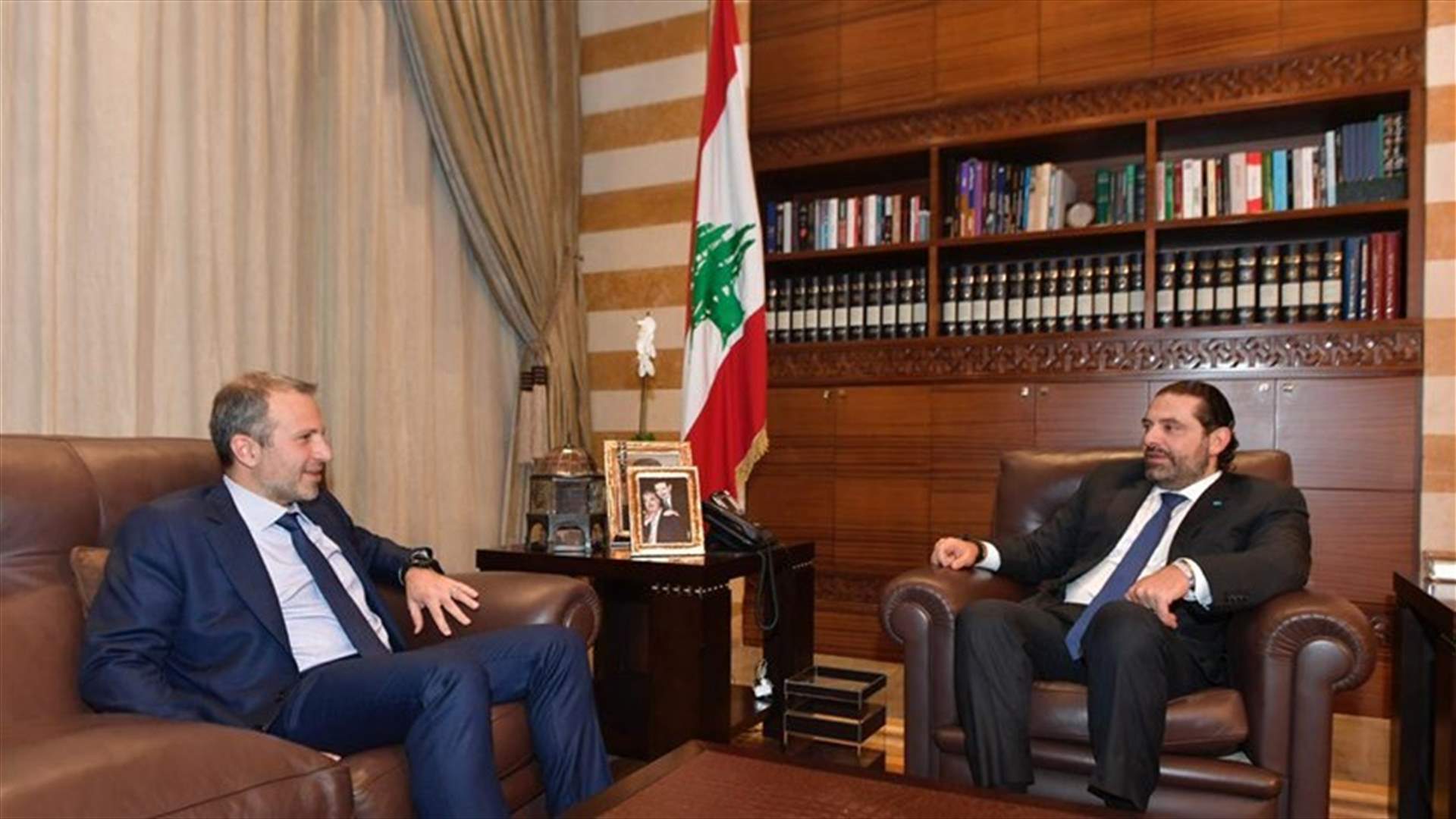 Hariri, Bassil discuss cabinet formation during meeting at Beit al-Wasat