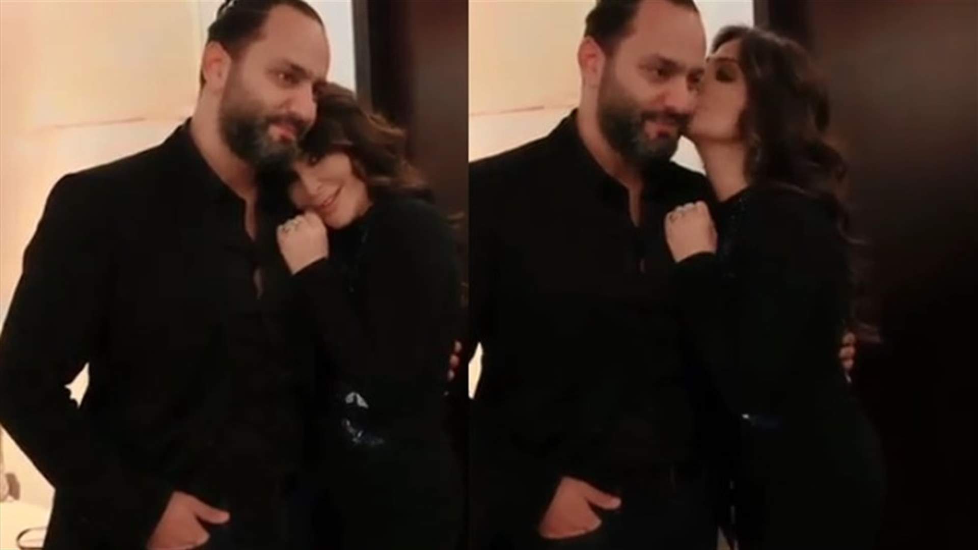 قبلة إليسا لهذا الرجل الوسيم تغزو الإنترنت.. شاهدوا دلعها بالفيديو