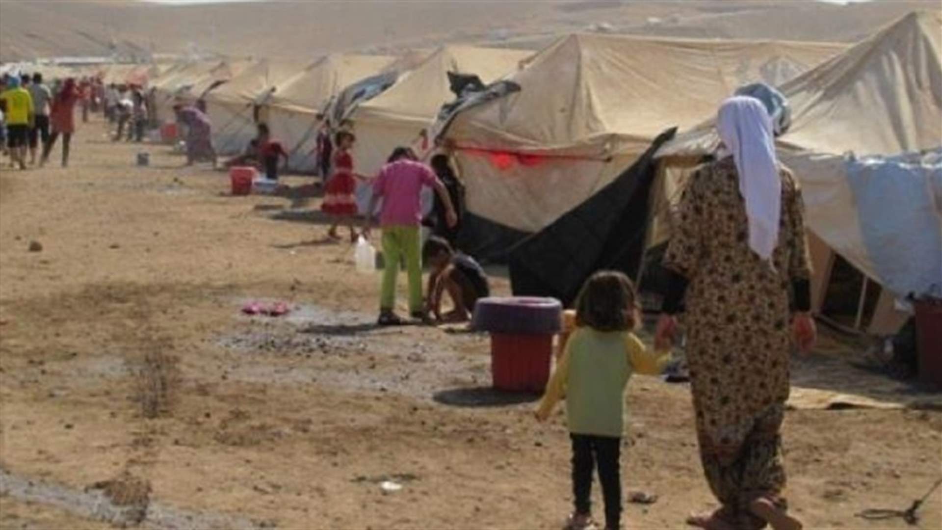 حريق في خيمة للنازحين في مخيم مرج الخوخ في ابل السقي