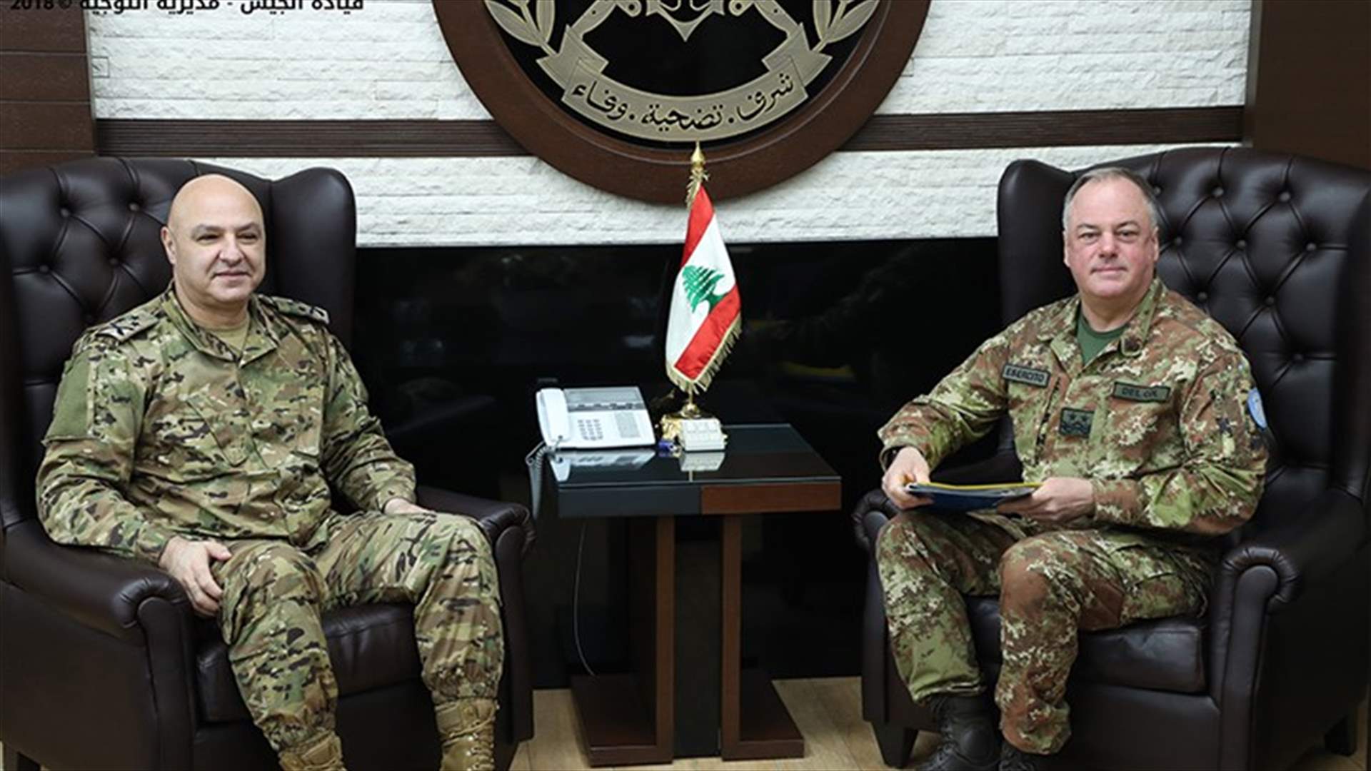 قائد الجيش التقى قائد قوات اليونيفيل في لبنان وبحث معه في الأوضاع المستجدة على خط الانسحاب