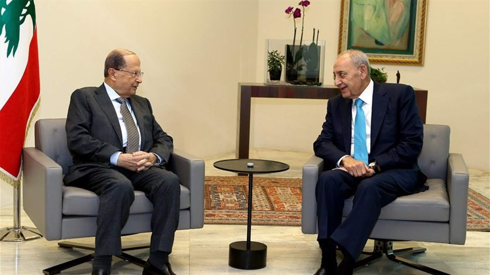 Berri, Aoun hold meeting in Baabda