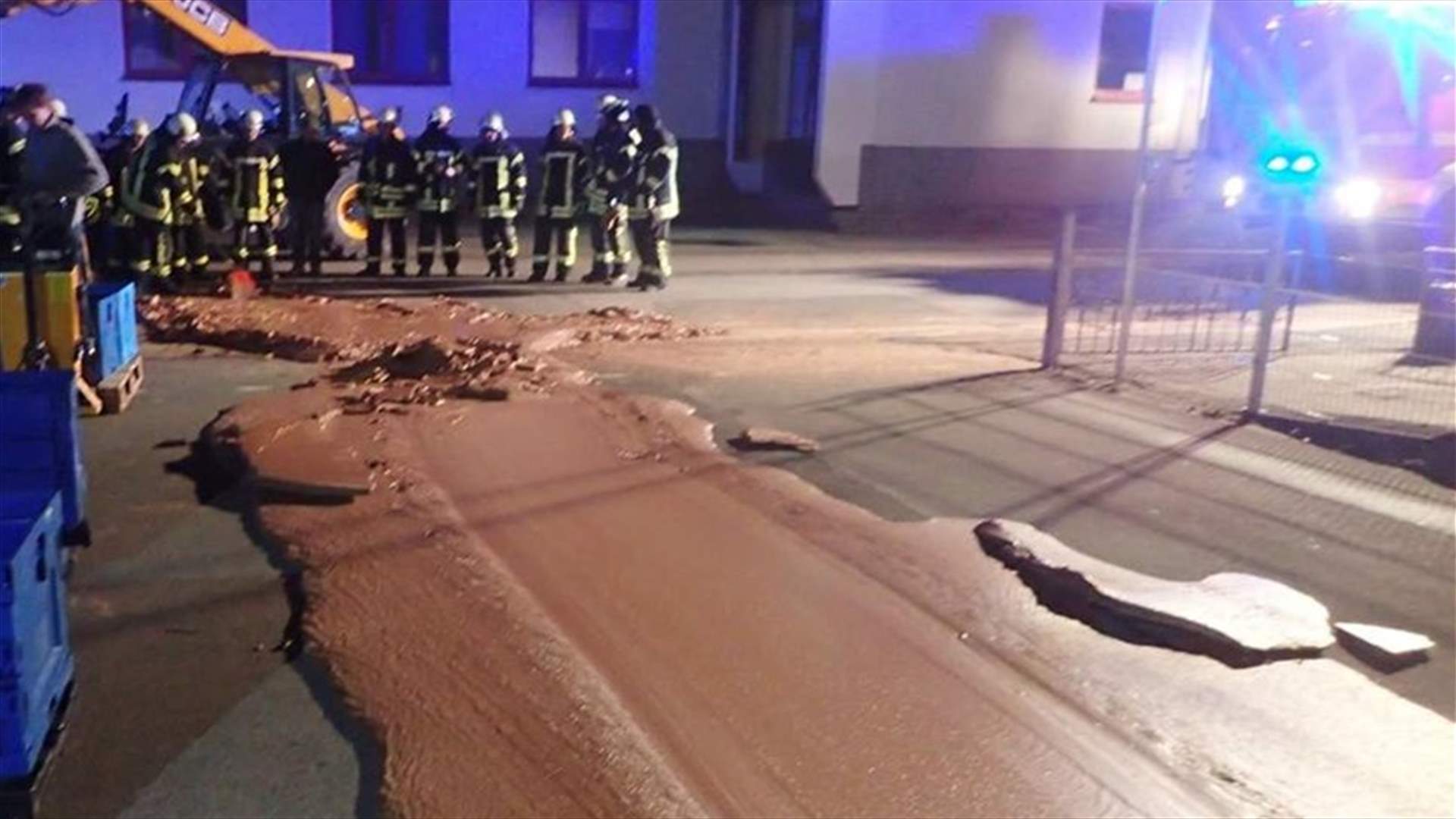 Firefighters To The Rescue After German Chocolate Factory Spill