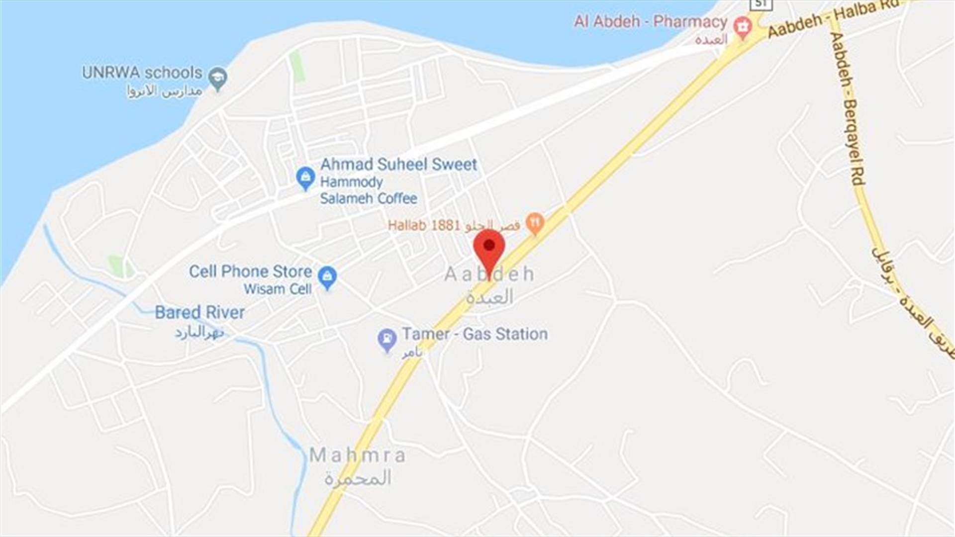 جريح صدمًا على أوتوستراد العبدة- المنية