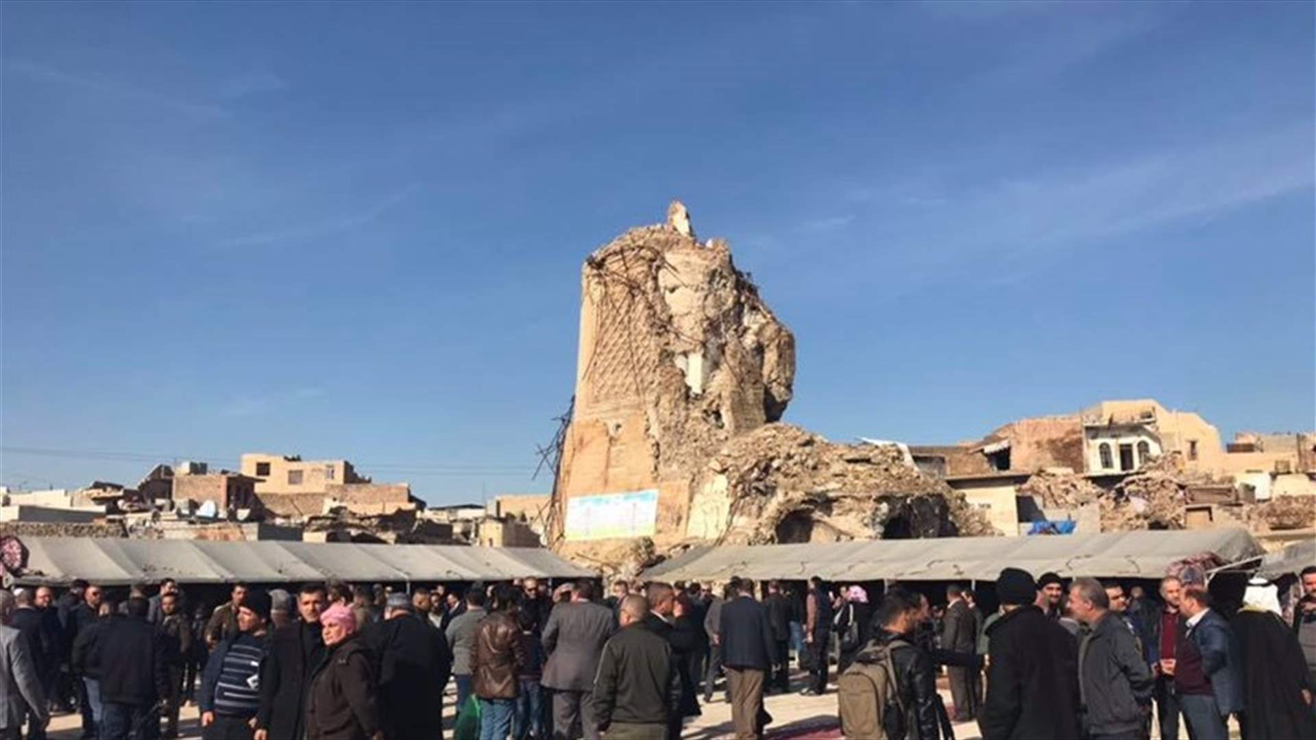 العراق يضع حجر الأساس لإعادة بناء جامع النوري التاريخي في الموصل