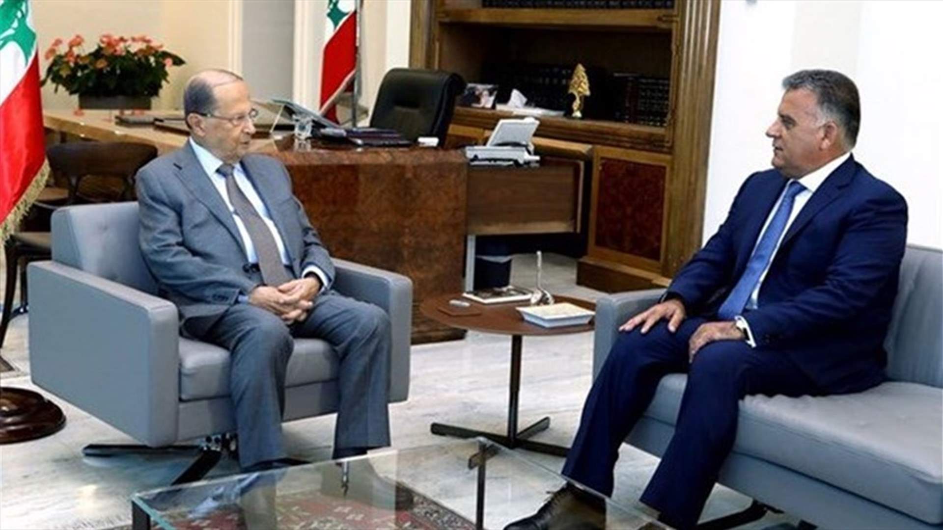 اللواء ابراهيم أطلَع الرئيس عون على محصلة اتصالاته صباحا بحضور باسيل