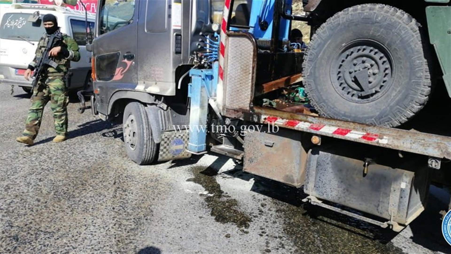 تعطل شاحنة على طريق عام المريجات ضهر البيدر (صور)