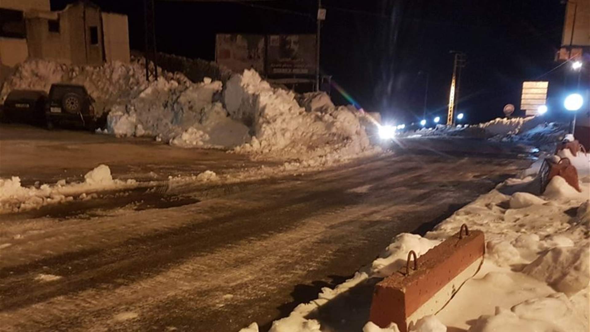 طريق ترشيش زحلة مقطوعة... وطريق ضهر البيدر سالكة للسيارات رباعية الدفع