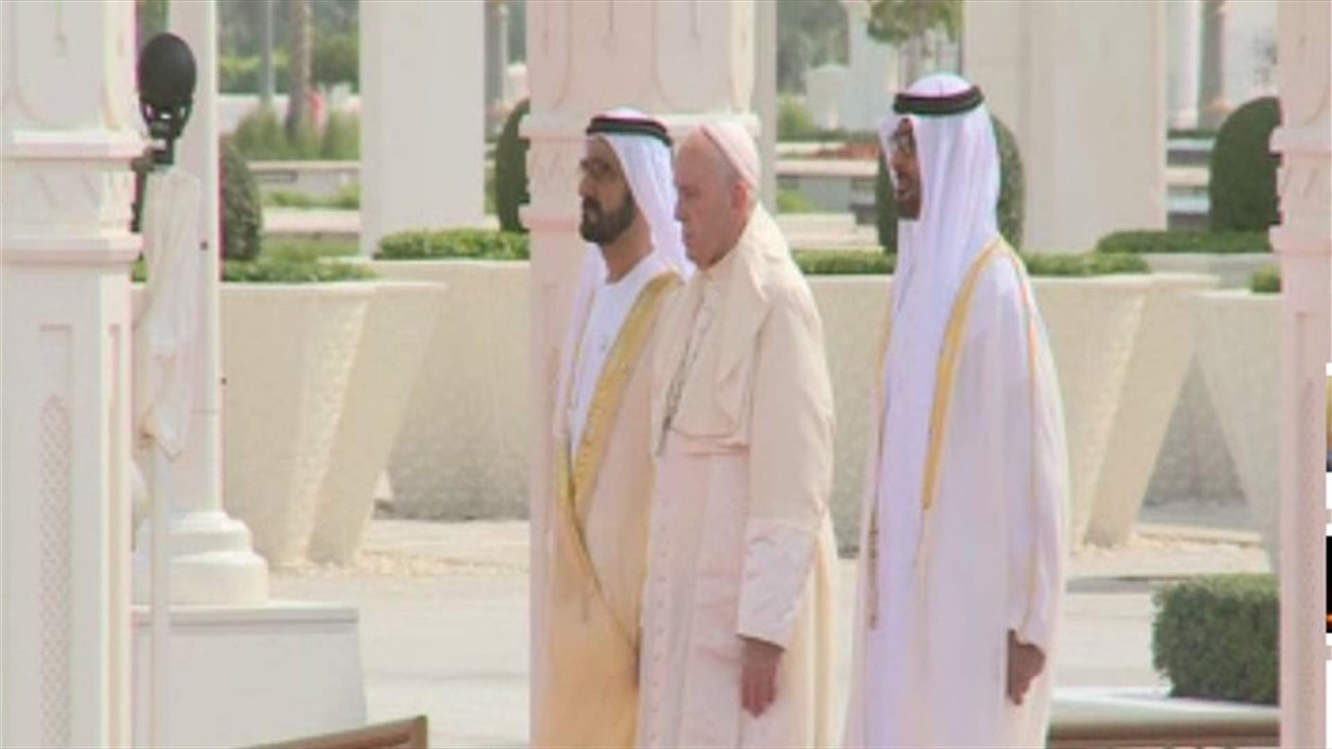 On historic trip, pope meets UAE leaders, gets royal welcome